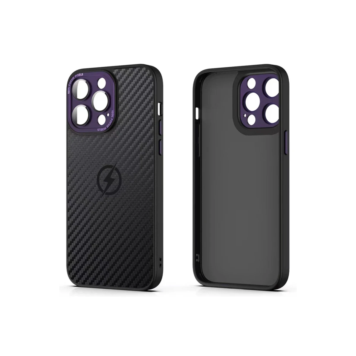 Newface Apple iPhone 14 Pro Max Kılıf Harbon Magneticsafe Karbon Kapak - Derin Mor — görsel 6
