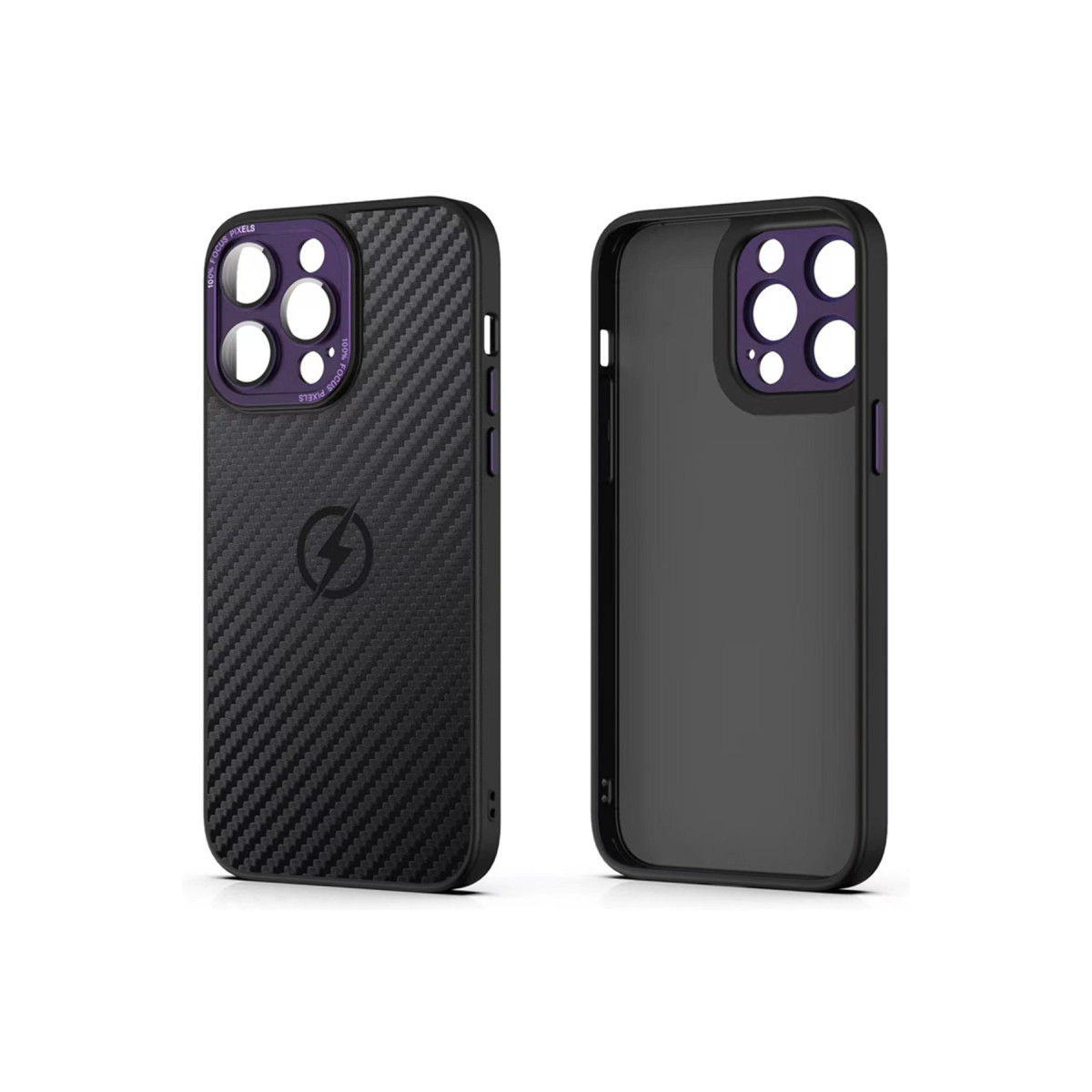Newface Apple iPhone 14 Pro Max Kılıf Harbon Magneticsafe Karbon Kapak - Derin Mor — görsel 10
