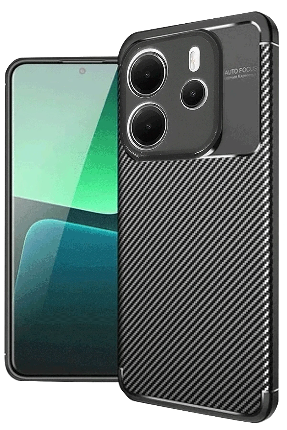 Newface Xiaomi Redmi Note 14 4G Kılıf Auto Focus Karbon Kapak - Siyah