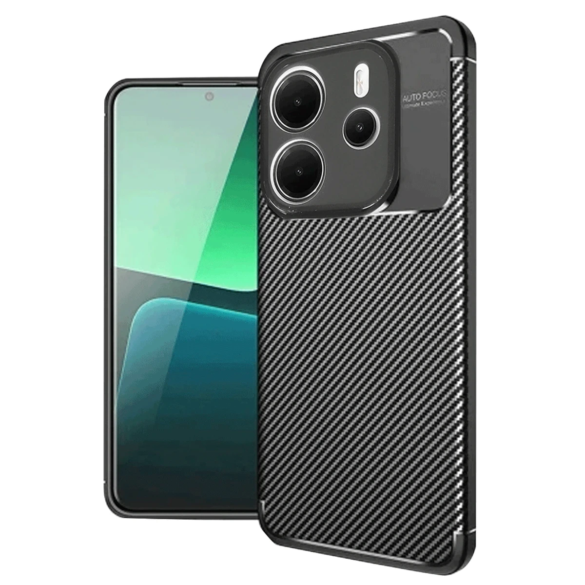 Newface Xiaomi Redmi Note 14 4G Kılıf Auto Focus Karbon Kapak - Siyah — görsel 4