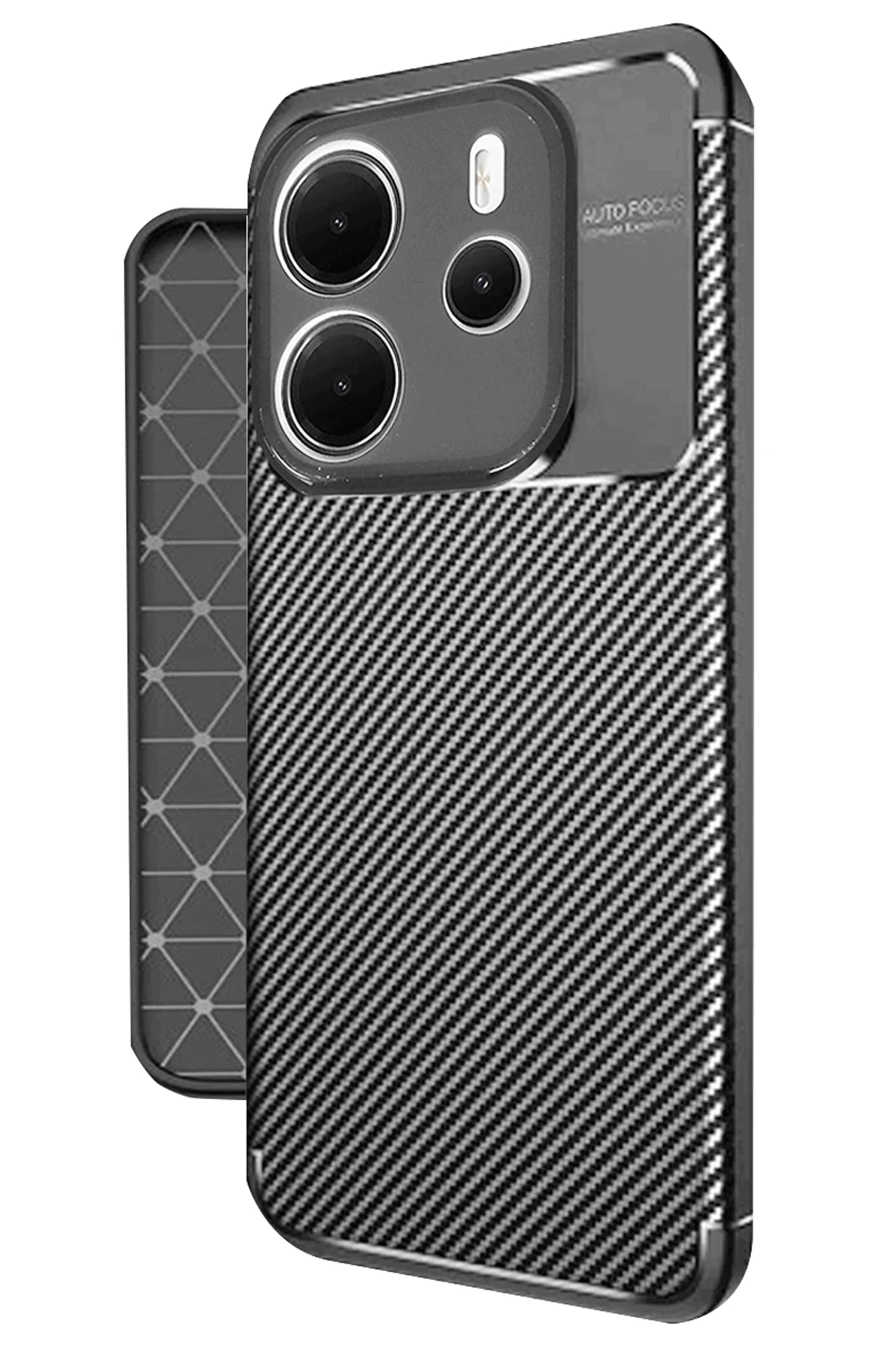 Newface Xiaomi Redmi Note 14 4G Kılıf Auto Focus Karbon Kapak - Siyah — görsel 2
