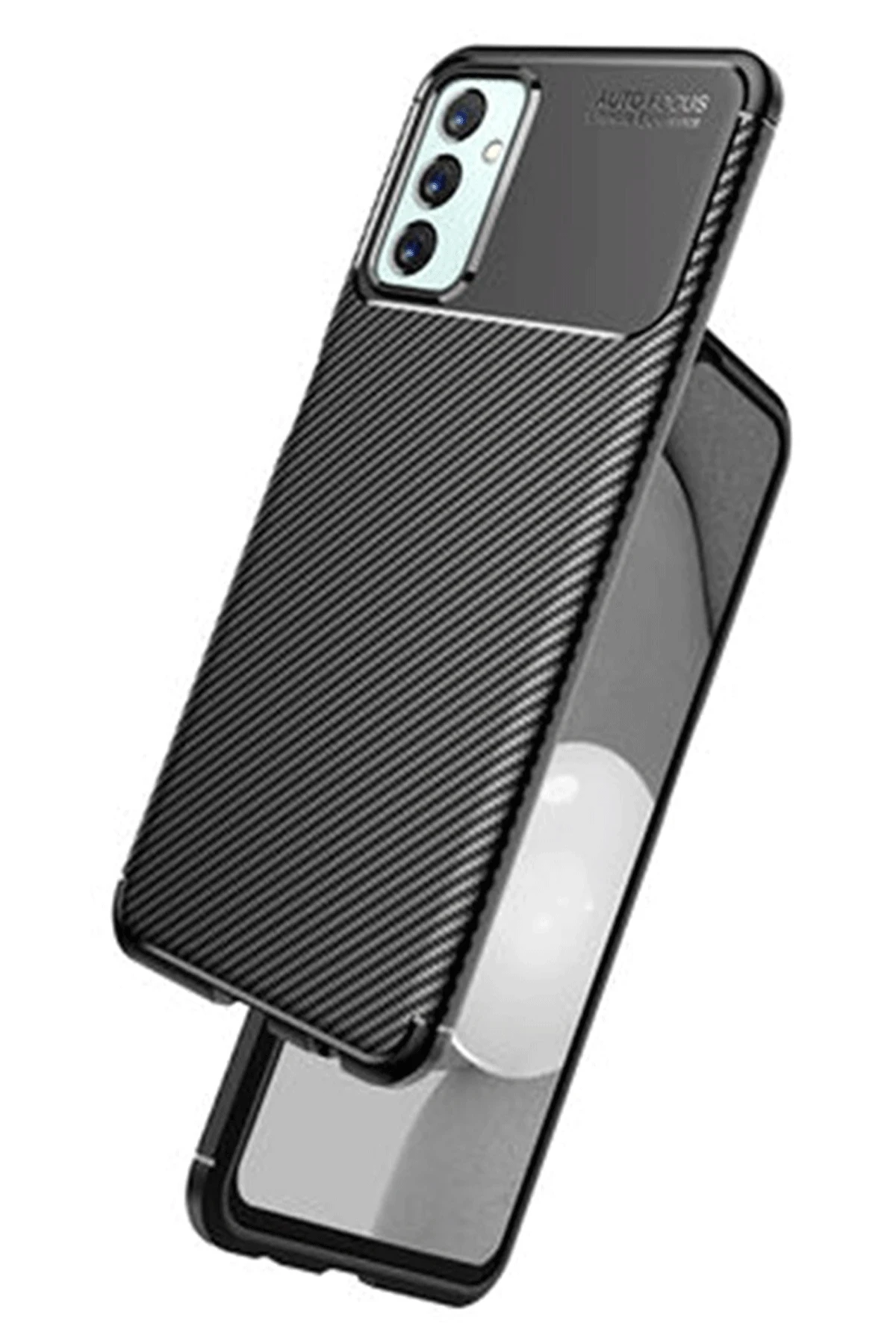 Newface Samsung Galaxy M23 Kılıf Auto Focus Karbon Kapak - Siyah — görsel 2