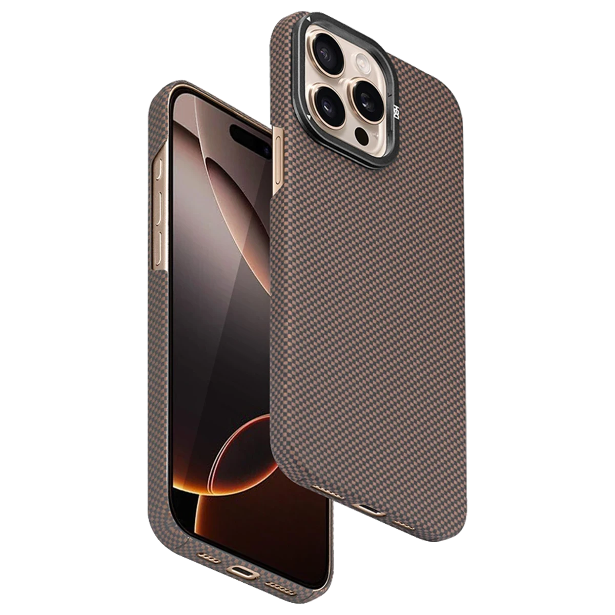 HDD Apple iPhone 15 Pro Max Blaze 1000D Kevlar Magsafe Kılıf - Gold