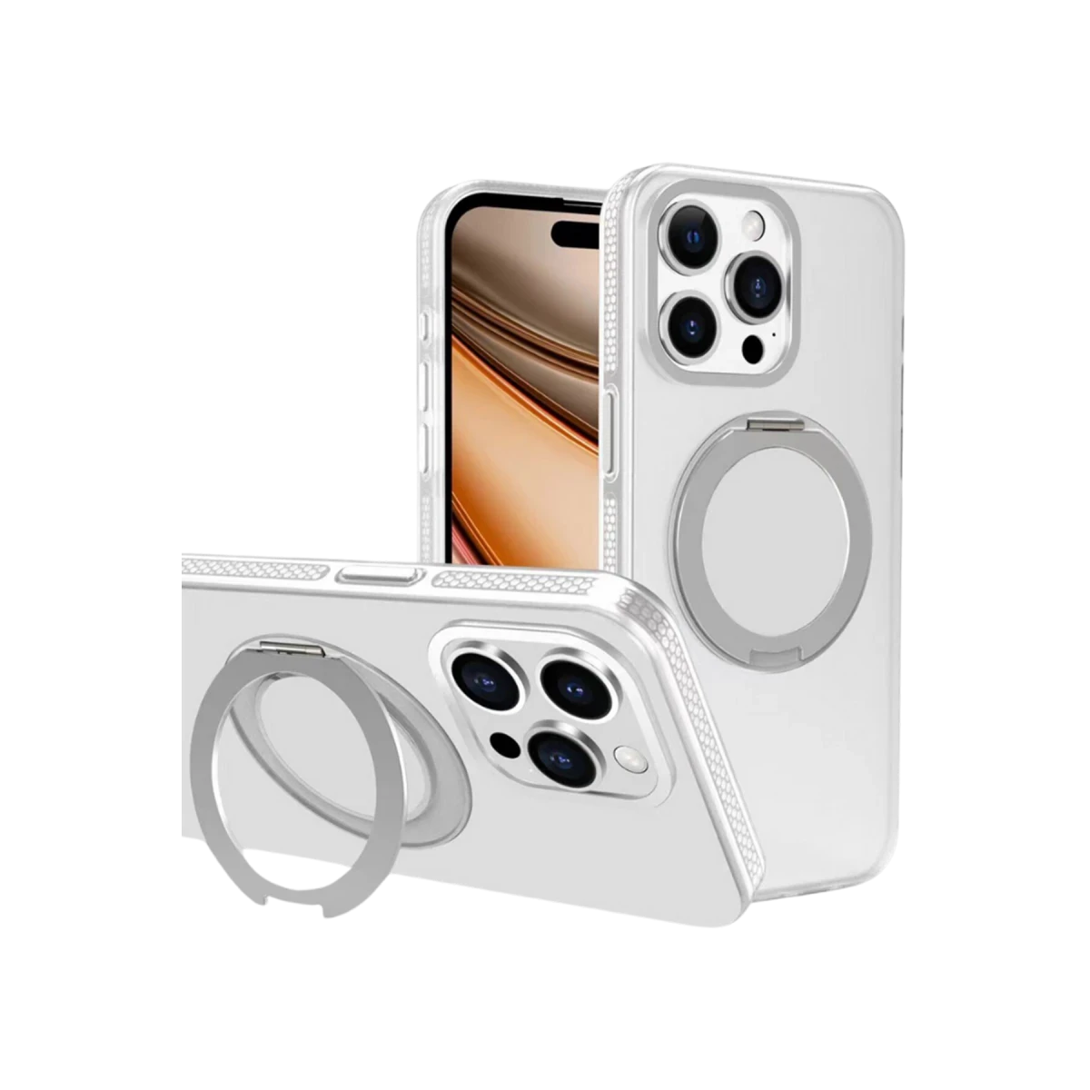 Yesido Apple iPhone 16 Pro PC17 Roza Magsafe Standlı Kapak - Beyaz