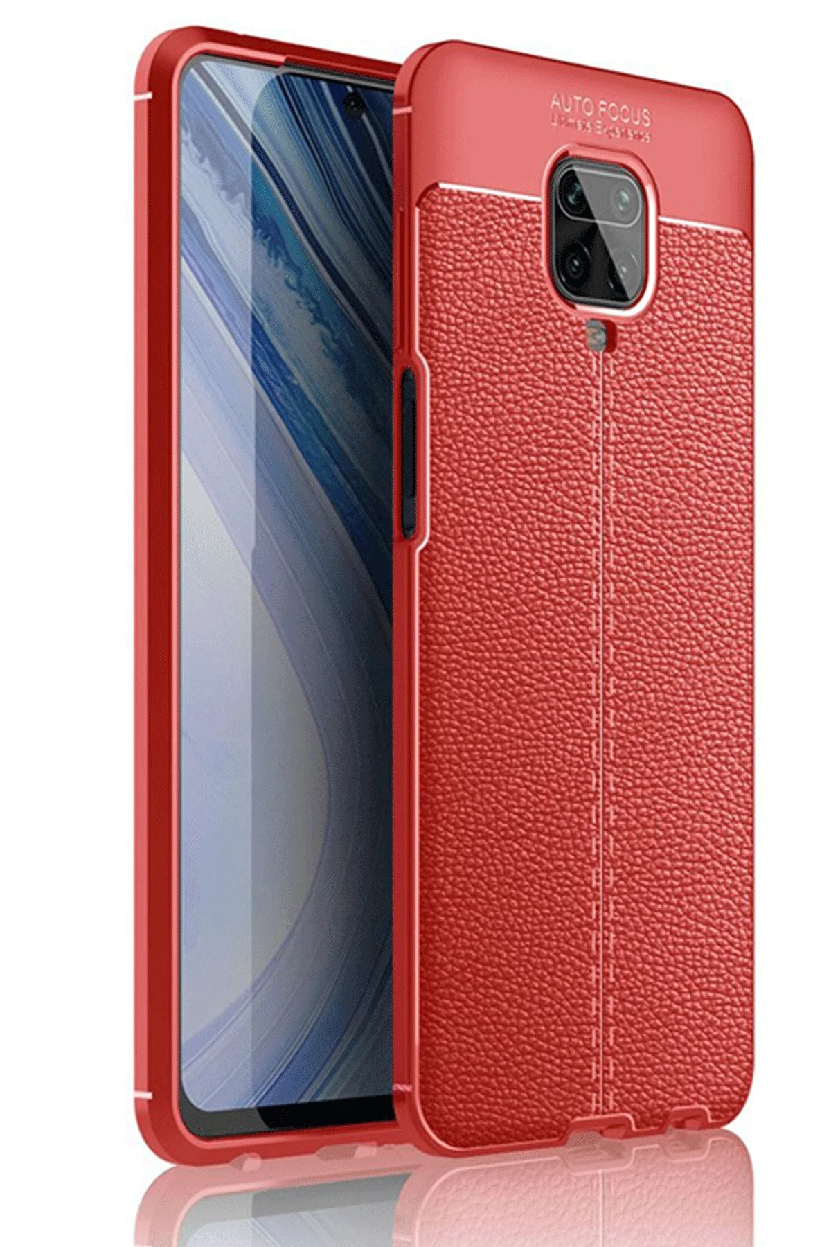 Newface Xiaomi Redmi Note 9 Pro Kılıf Auto Focus Kapak - Kırmızı