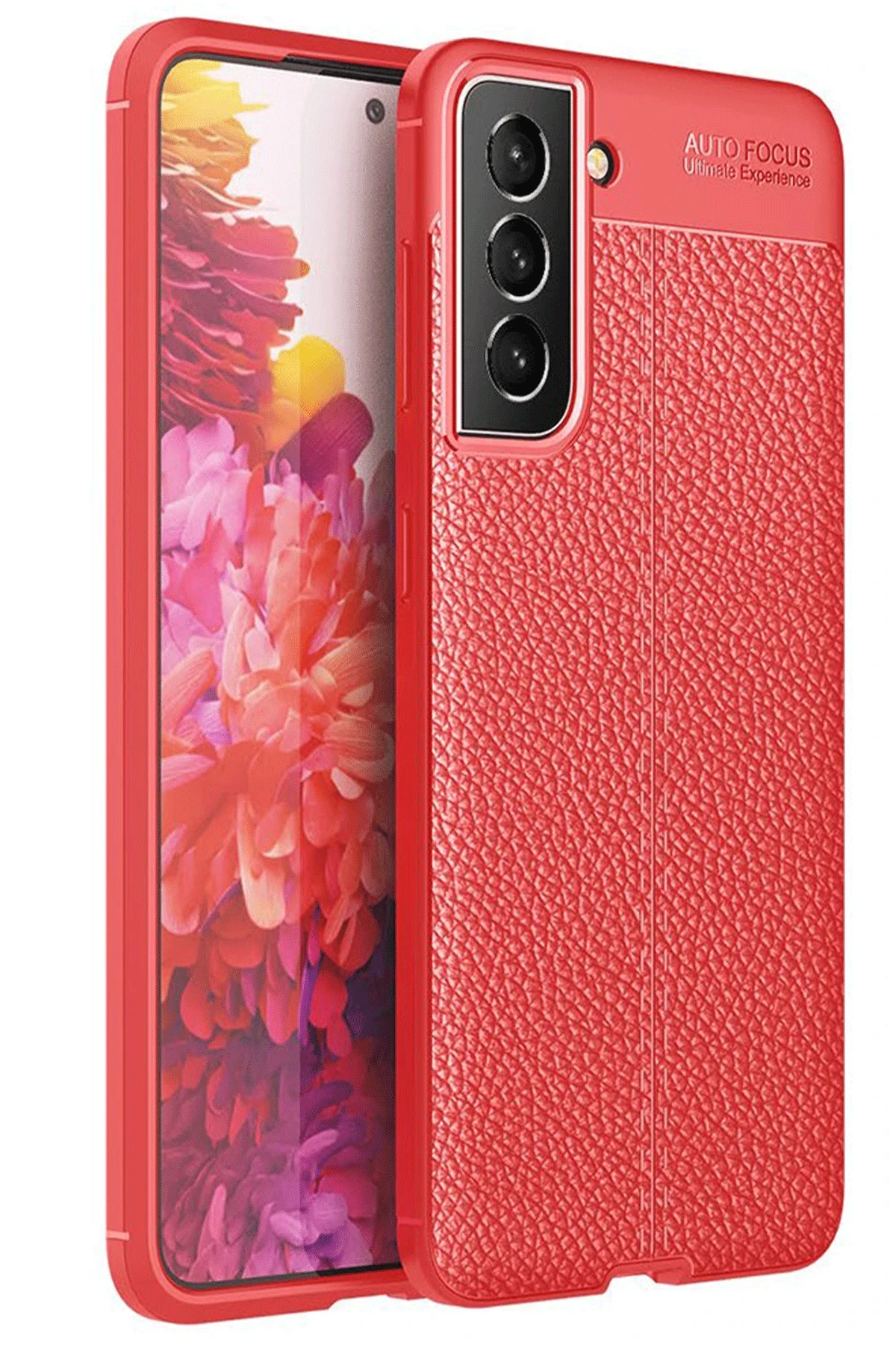 Newface Samsung Galaxy S21 FE Kılıf Auto Focus Kapak - Kırmızı