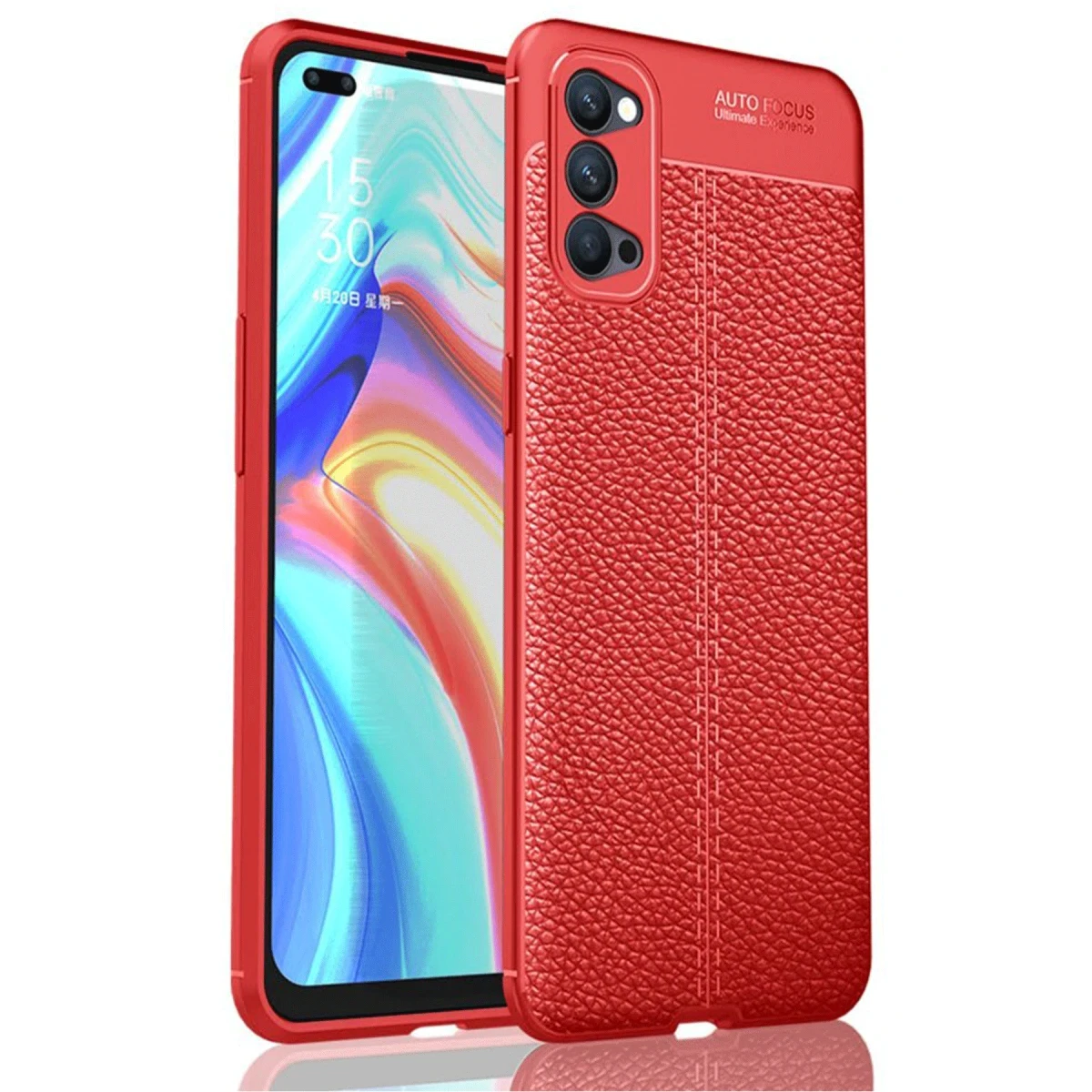 Newface Oppo Reno 4 Pro Kılıf Auto Focus Kapak - Kırmızı — görsel 4