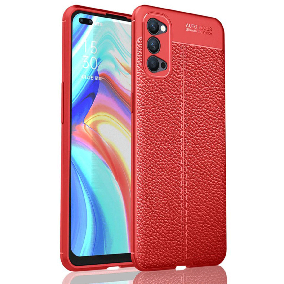 Newface Oppo Reno 4 Pro Kılıf Auto Focus Kapak - Kırmızı — görsel 7