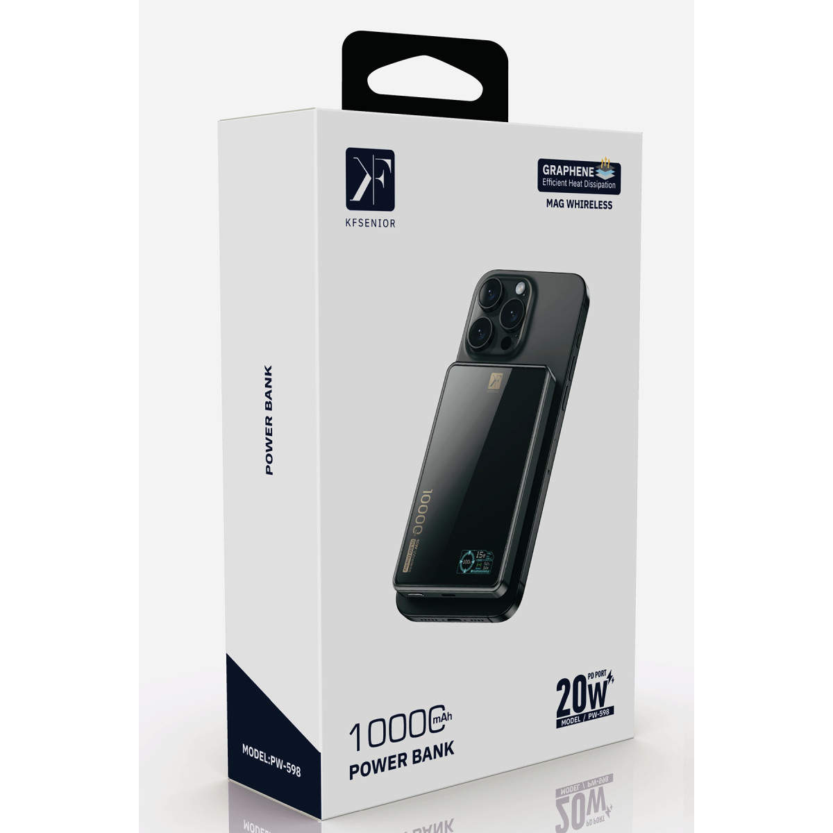 Newface PW598 10.000 mAh Dijital Göstergeli 20W Type-C ve 15W Kablosuz Şarj PD Hızlı Şarj Magsafe Powerbank - Siyah — görsel 6