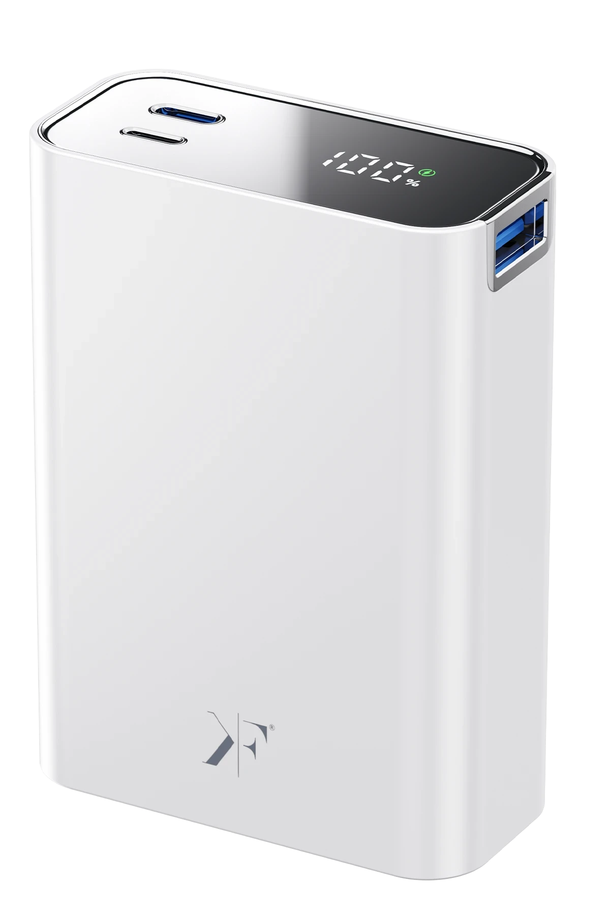 NEWFACE PW501 20.000 MAH DIJITAL GÖSTERGELI 2 ADET 45W TYPE-C VE 22.5W USB ÇIKIŞLI ŞARJ PD HIZLI ŞARJ POWERBANK - BEYAZ