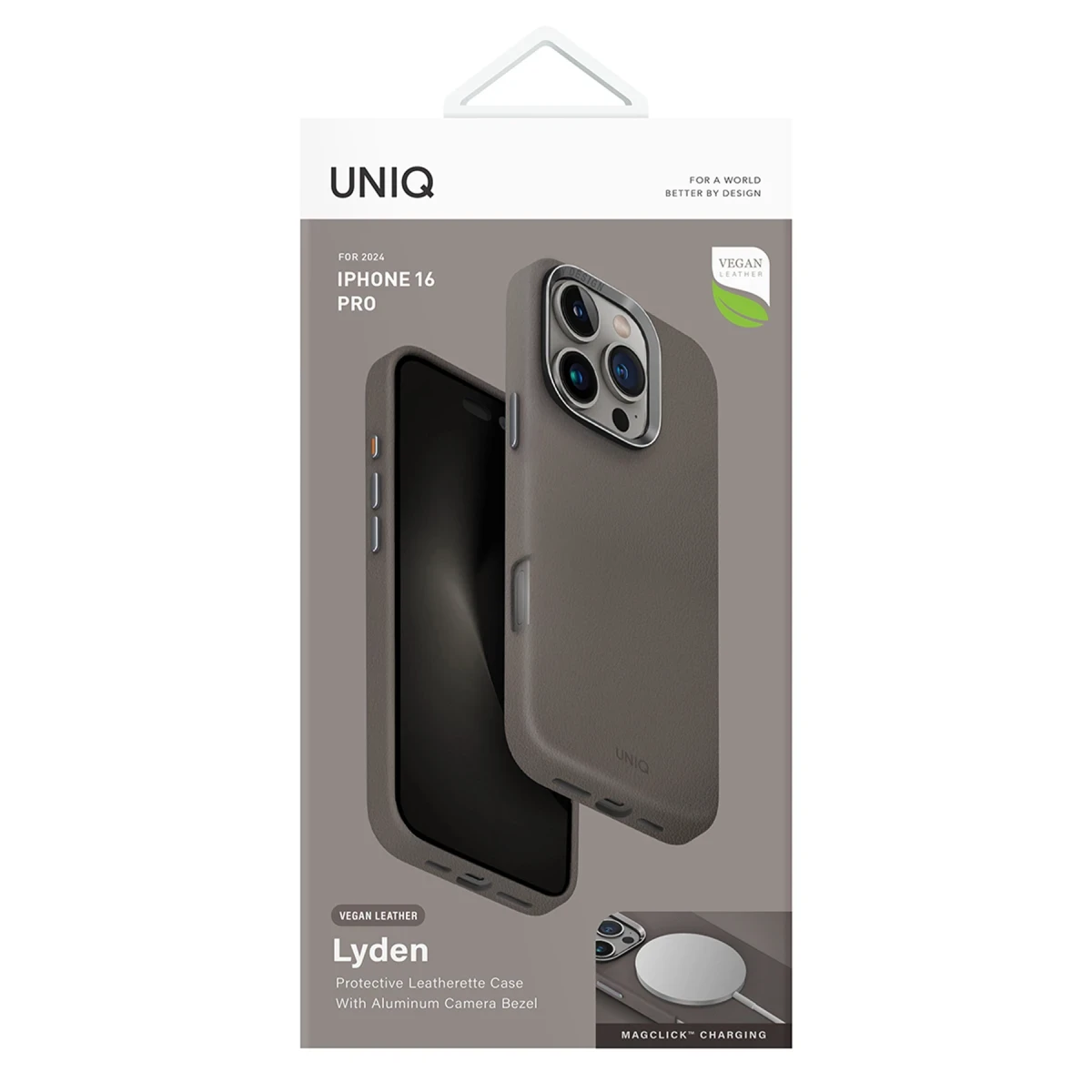 Uniq Apple iPhone 16 Pro Max Lyden Magsafe Deri Kapak - Titan Gri