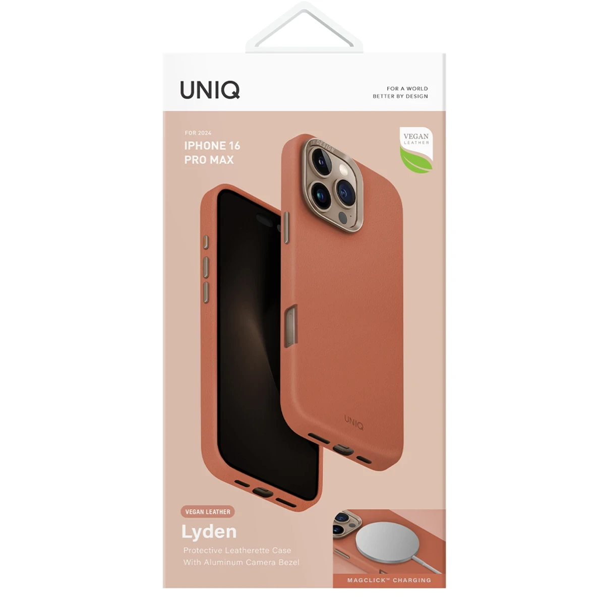 Uniq Apple iPhone 16 Pro Lyden Magsafe Deri Kapak - Karamel