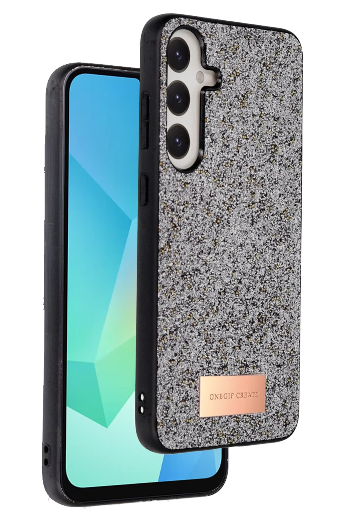 Onegif Samsung Galaxy A16 5G Bright Simli Kapak - Gümüş