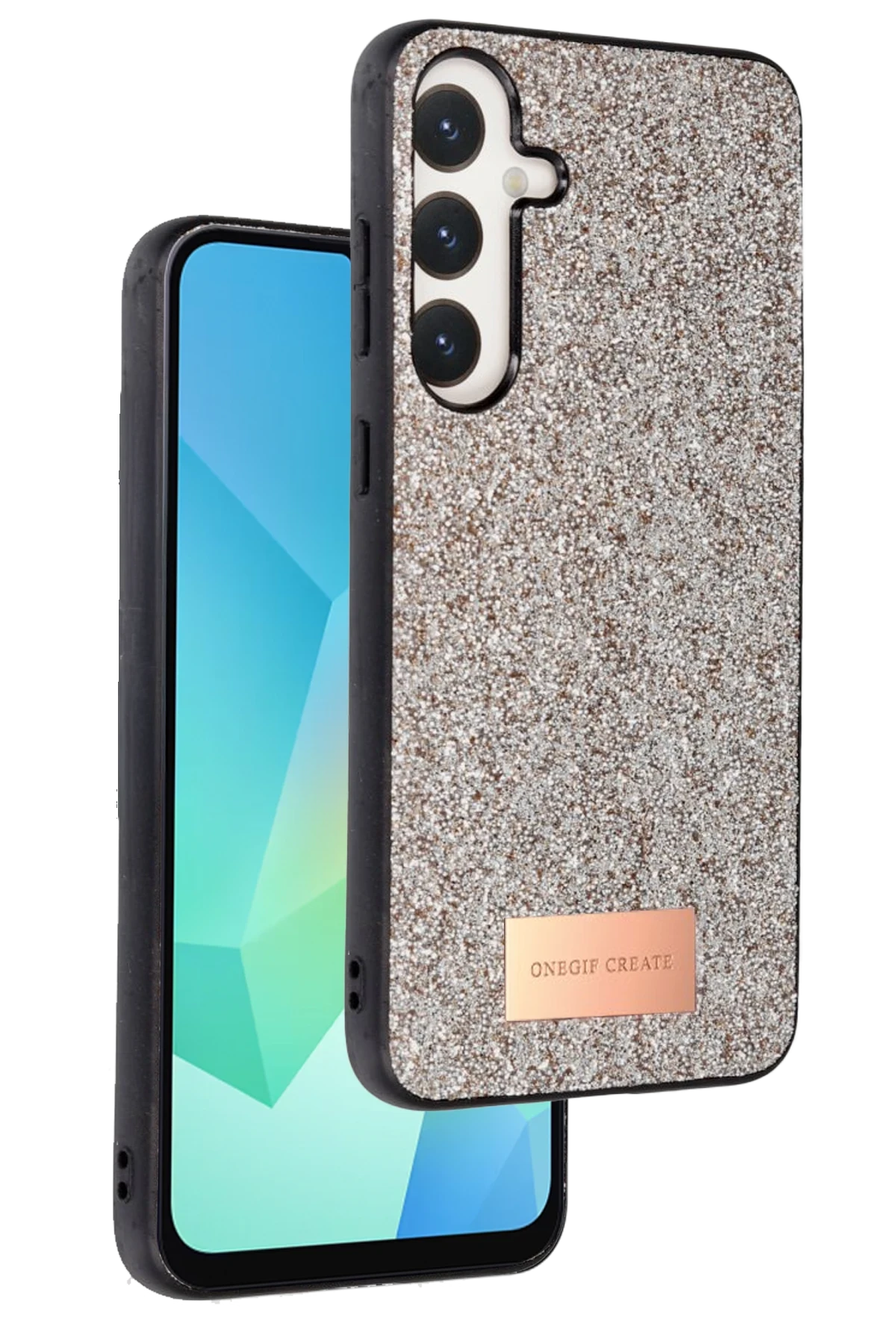 Onegif Samsung Galaxy A16 5G Bright Simli Kapak - Gold