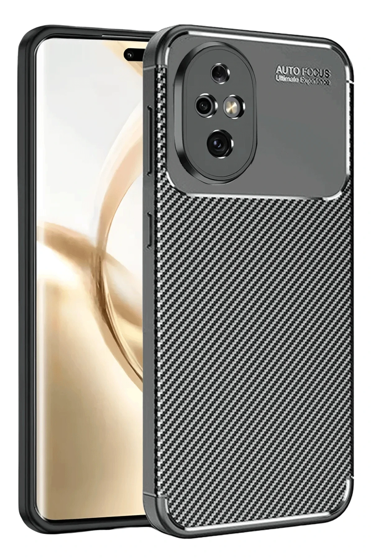 Newface Honor 200 Kılıf Auto Focus Karbon Kapak - Siyah