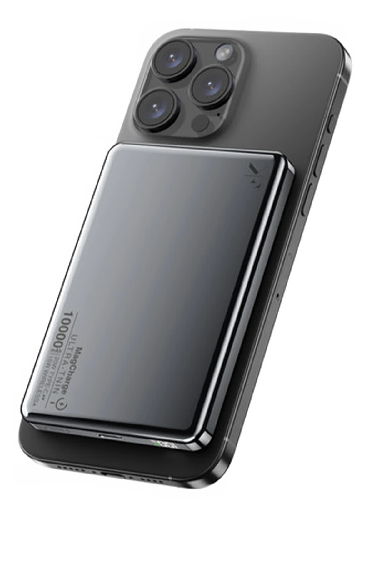 Newface PW560 10.000 mAh Dijital Göstergeli 20W Type-C ve 15W Kablosuz Şarj PD Hızlı Şarj Magsafe Powerbank - Titanyum