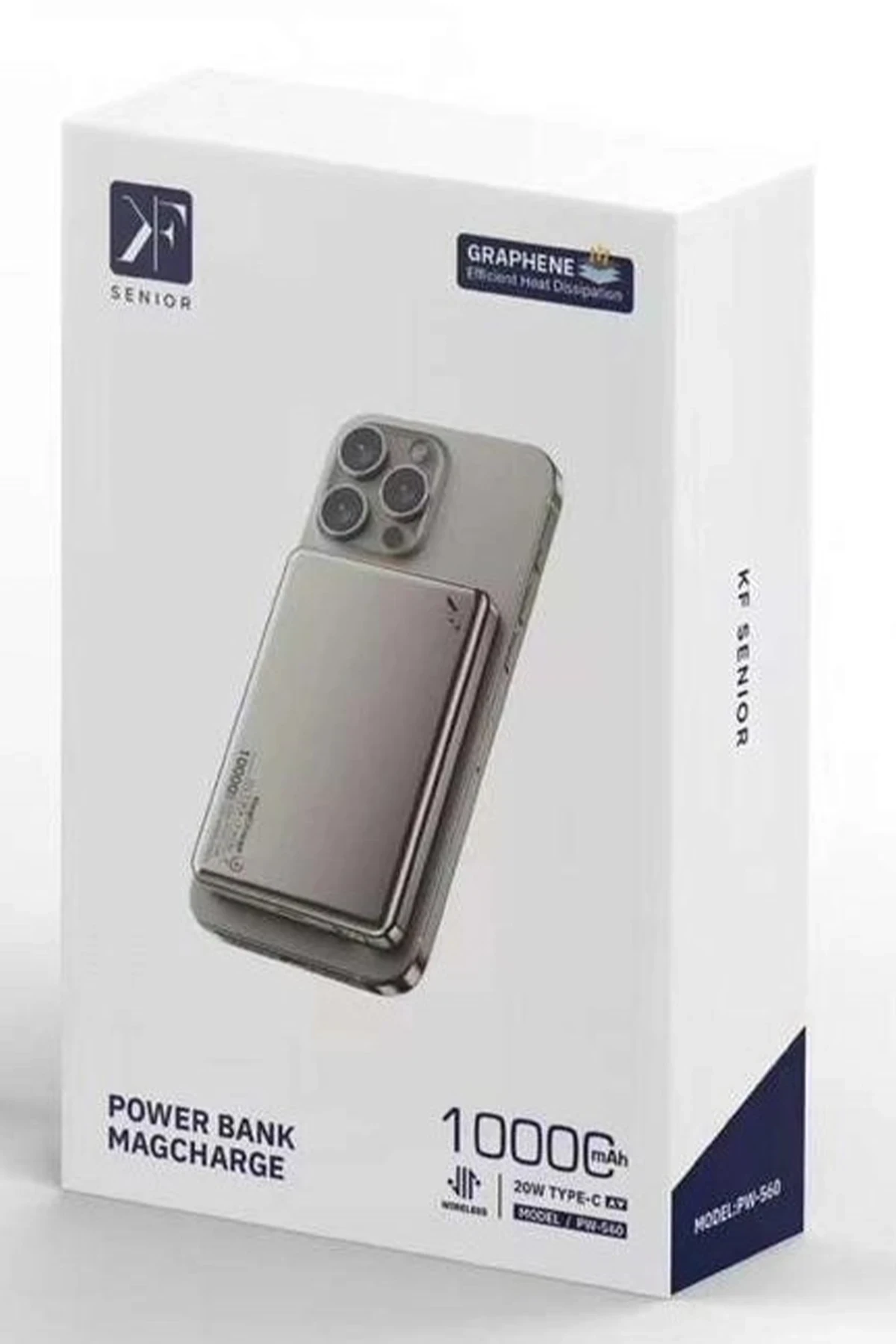 Newface PW560 10.000 mAh Dijital Göstergeli 20W Type-C ve 15W Kablosuz Şarj PD Hızlı Şarj Magsafe Powerbank - Titanyum — görsel 2