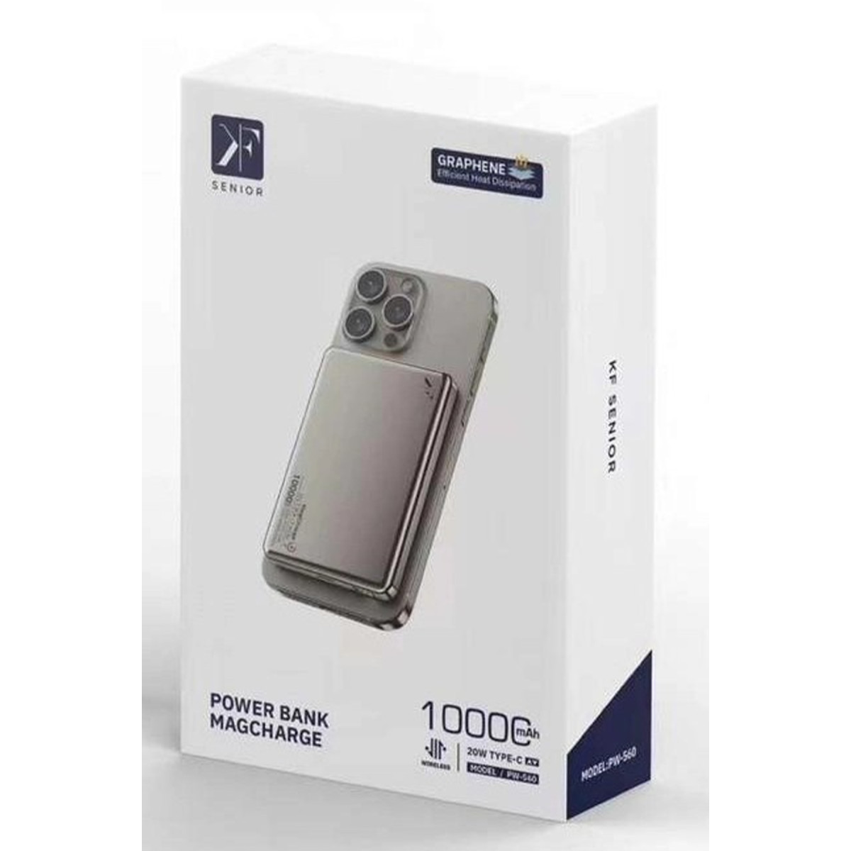 Newface PW560 10.000 mAh Dijital Göstergeli 20W Type-C ve 15W Kablosuz Şarj PD Hızlı Şarj Magsafe Powerbank - Titanyum — görsel 6