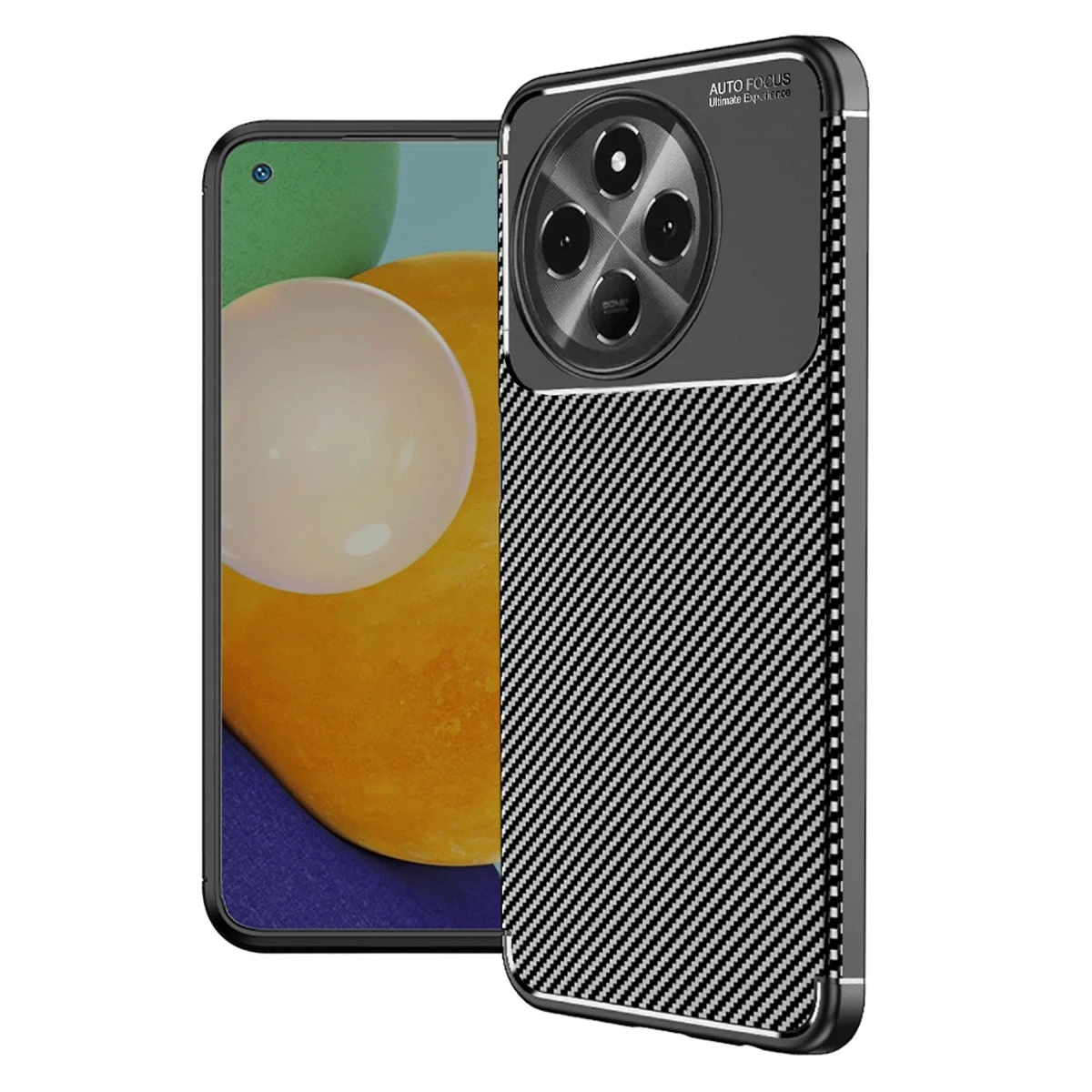 Newface Tecno Spark 30 Pro Kılıf Auto Focus Karbon Kapak - Siyah — görsel 3