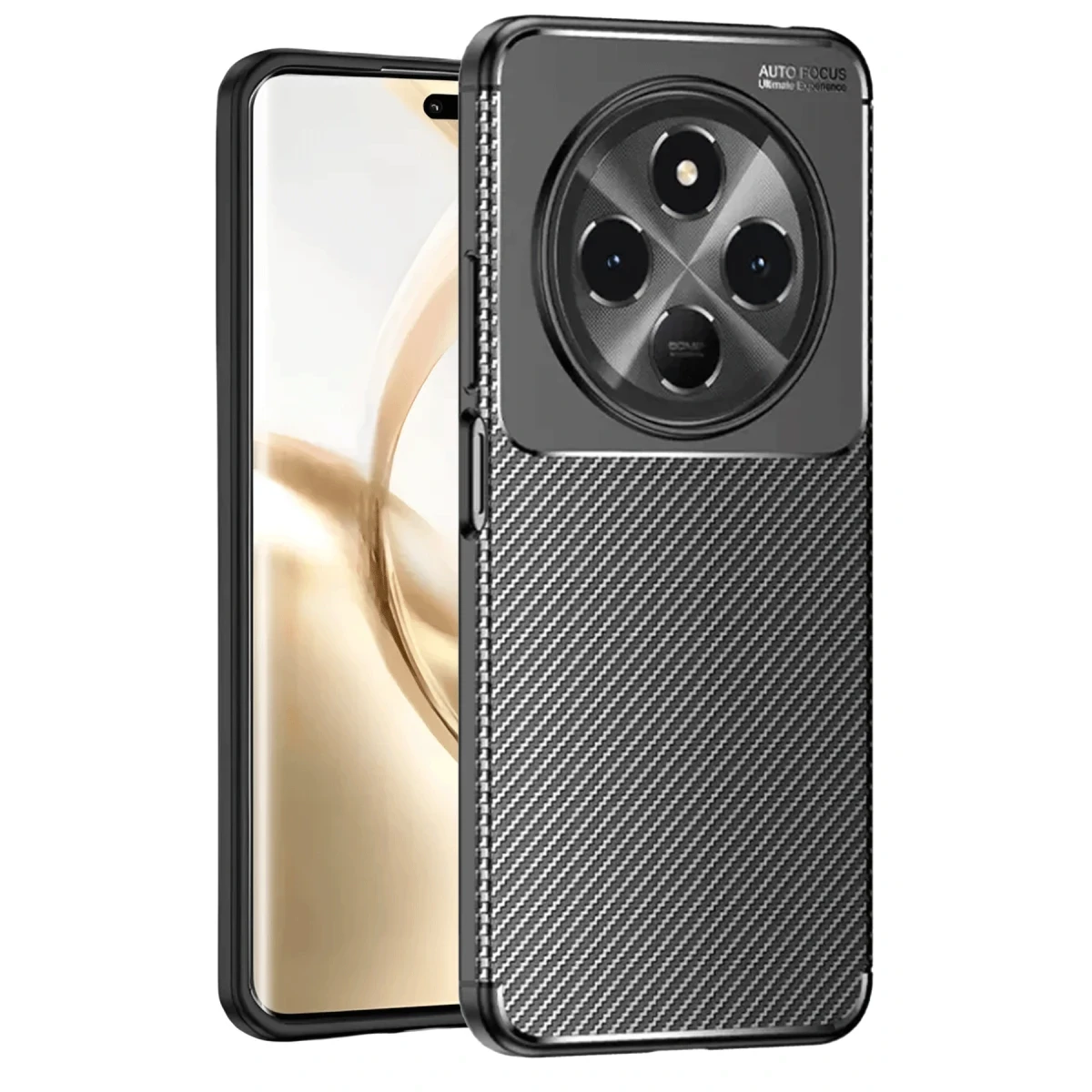 Newface Tecno Spark 30C Kılıf Auto Focus Karbon Kapak - Siyah — görsel 4