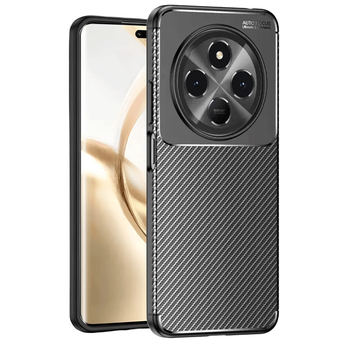 Newface Tecno Spark 30C Kılıf Auto Focus Karbon Kapak - Siyah — görsel 7