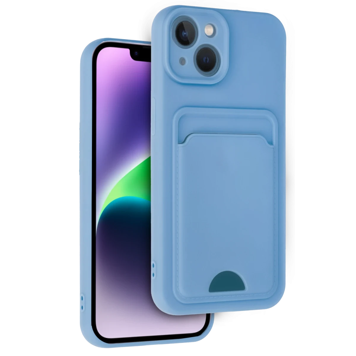 Newface Apple iPhone 14 Kılıf Kelvin Kartvizitli Silikon - Mavi — görsel 2