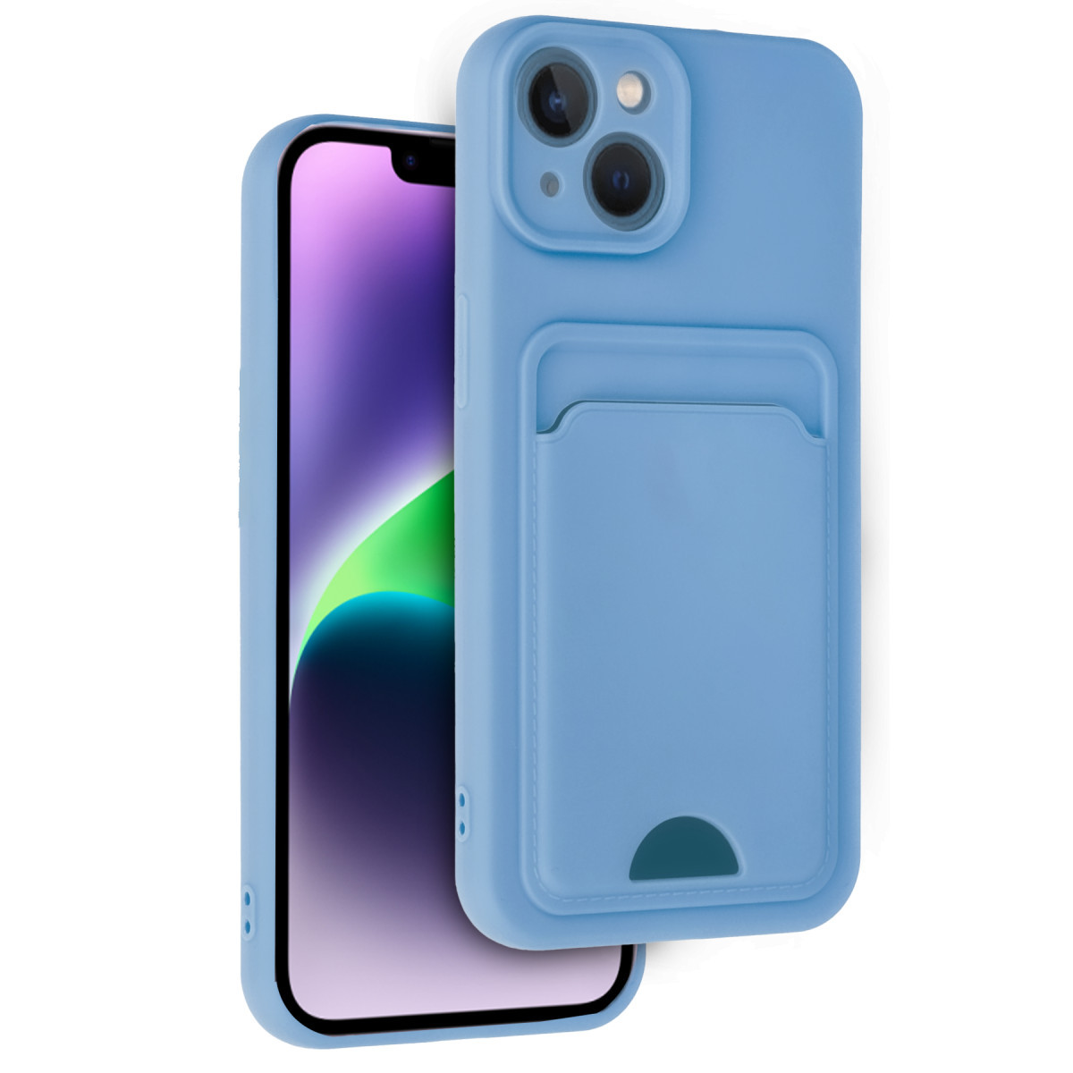 Newface Apple iPhone 14 Kılıf Kelvin Kartvizitli Silikon - Mavi — görsel 3