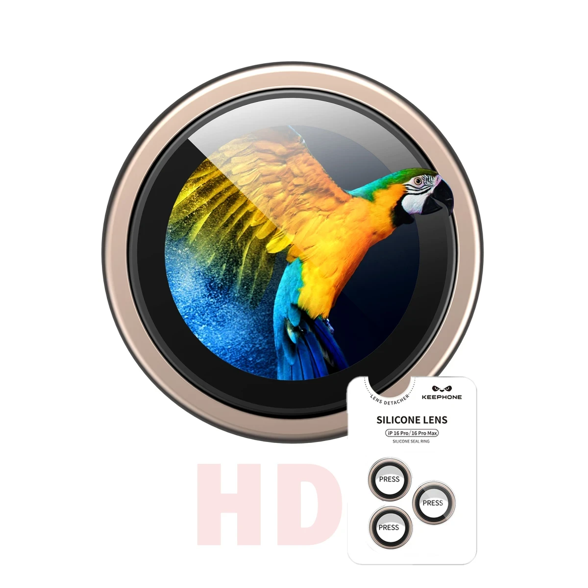 Keephone Apple iPhone 16 Pro Max Silikon Metal Kamera Lens Koruyucu - Natural Grey