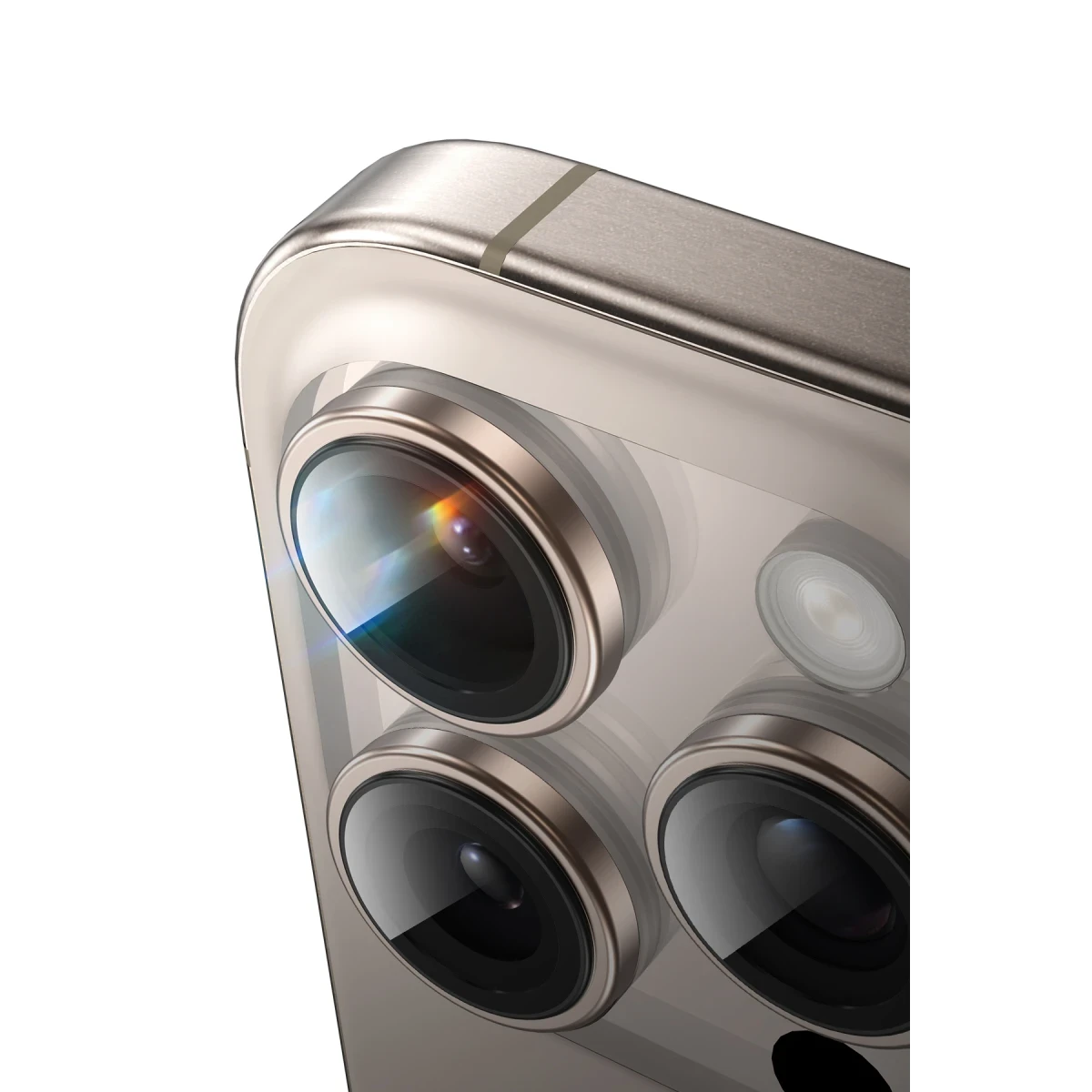 Keephone Apple iPhone 16 Pro Max Silikon Metal Kamera Lens Koruyucu - Titanyum