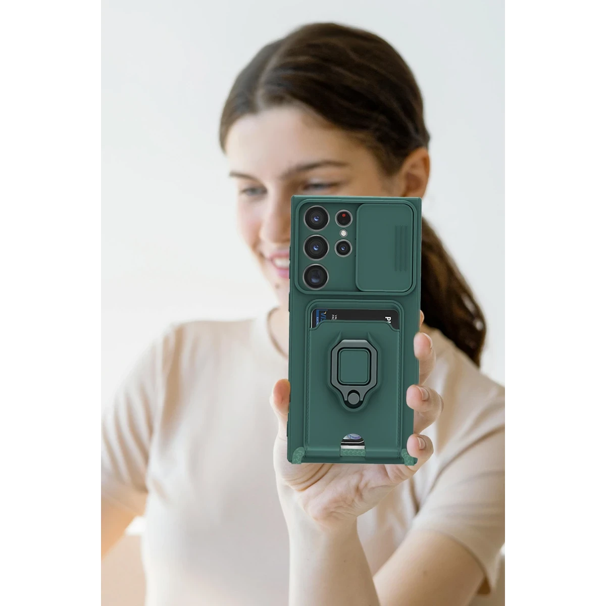 Newface Samsung Galaxy S25 Ultra Kılıf Zuma Kartvizitli Yüzüklü Silikon - Siyah — görsel 6