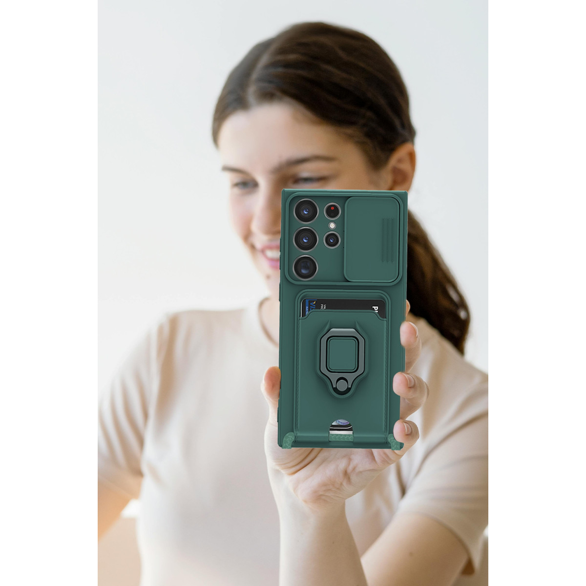 Newface Samsung Galaxy S25 Ultra Kılıf Zuma Kartvizitli Yüzüklü Silikon - Siyah — görsel 9