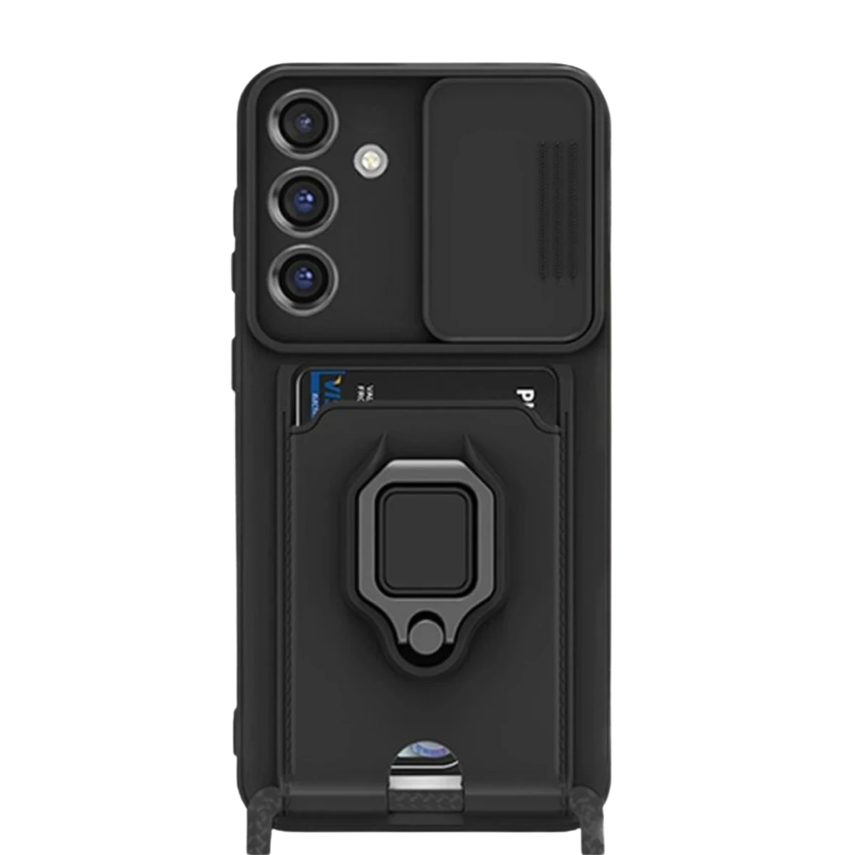 Newface Samsung Galaxy S25 Plus Kılıf Zuma Kartvizitli Yüzüklü Silikon - Siyah — görsel 5