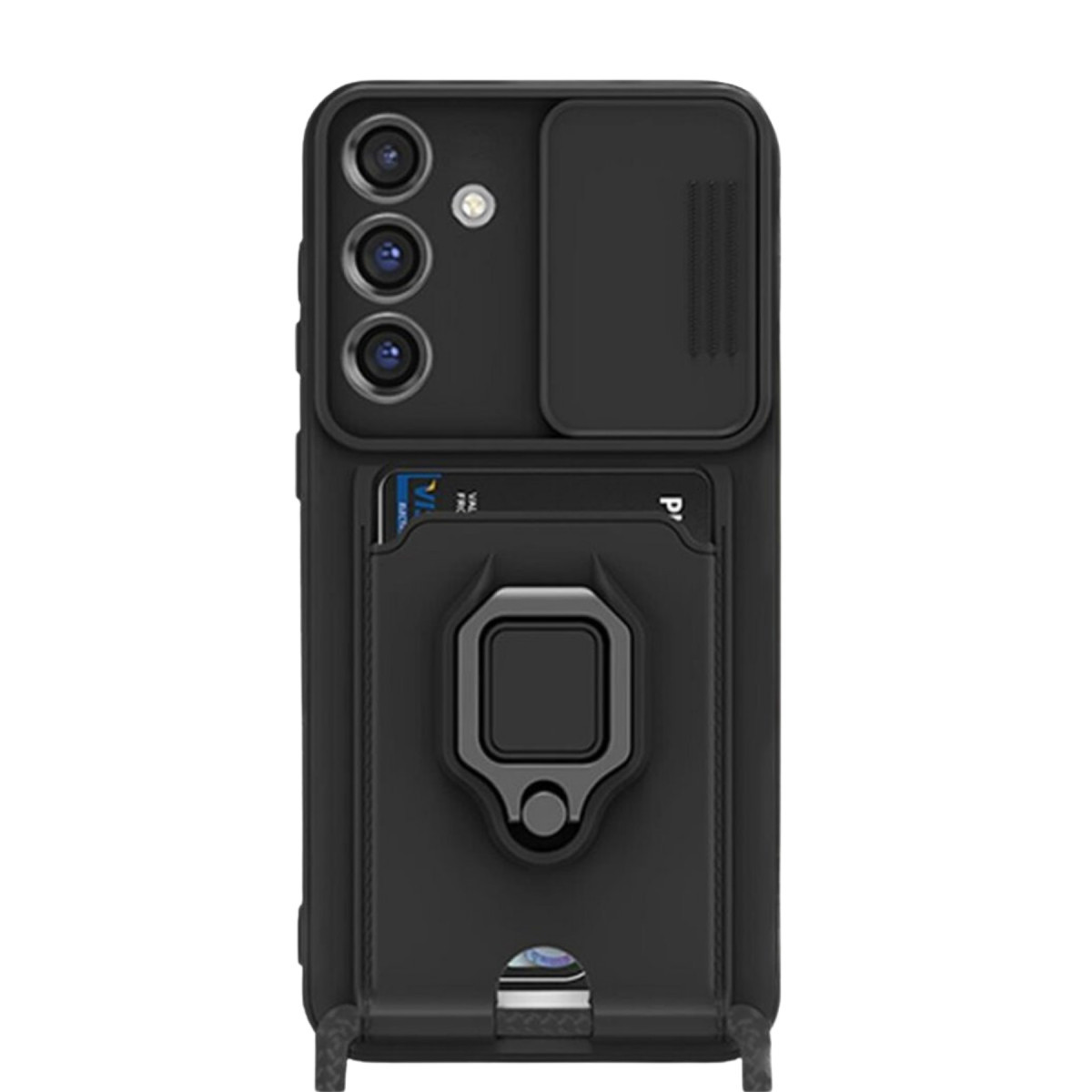 Newface Samsung Galaxy S25 Plus Kılıf Zuma Kartvizitli Yüzüklü Silikon - Siyah — görsel 9