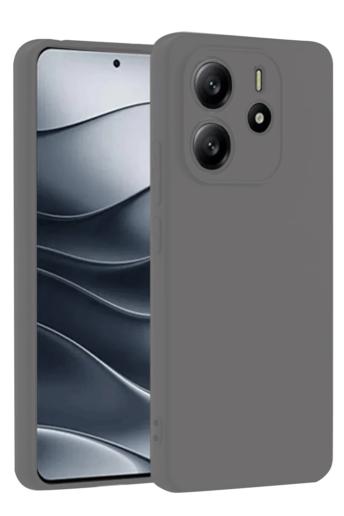 Newface Xiaomi Redmi Note 14 4G Kılıf First Silikon - Gri