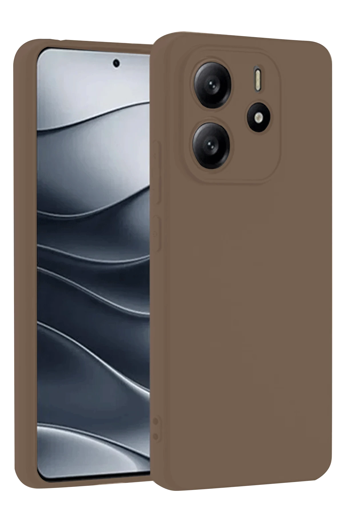 Newface Xiaomi Redmi Note 14 4G Kılıf First Silikon - Kahverengi