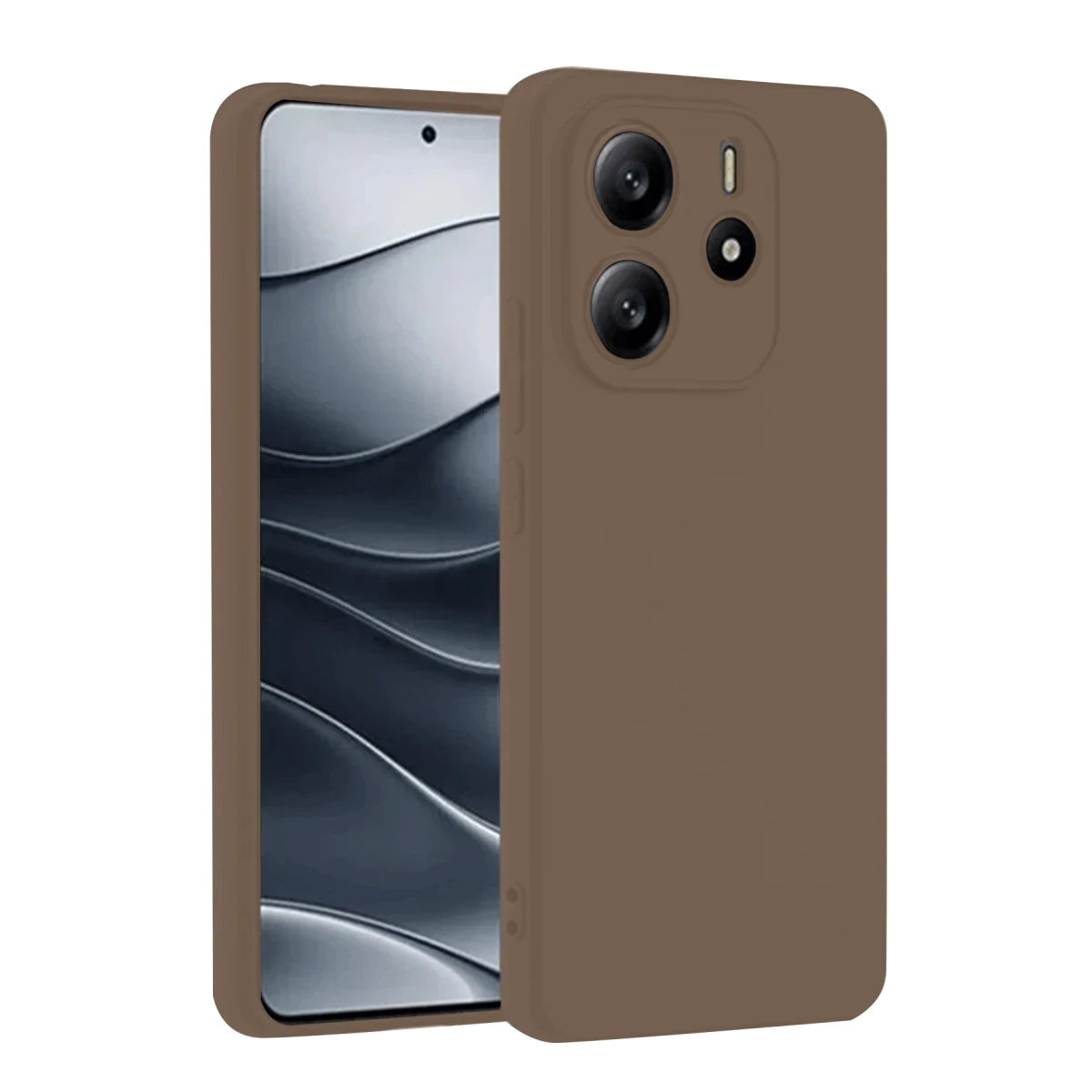 Newface Xiaomi Redmi Note 14 4G Kılıf First Silikon - Kahverengi