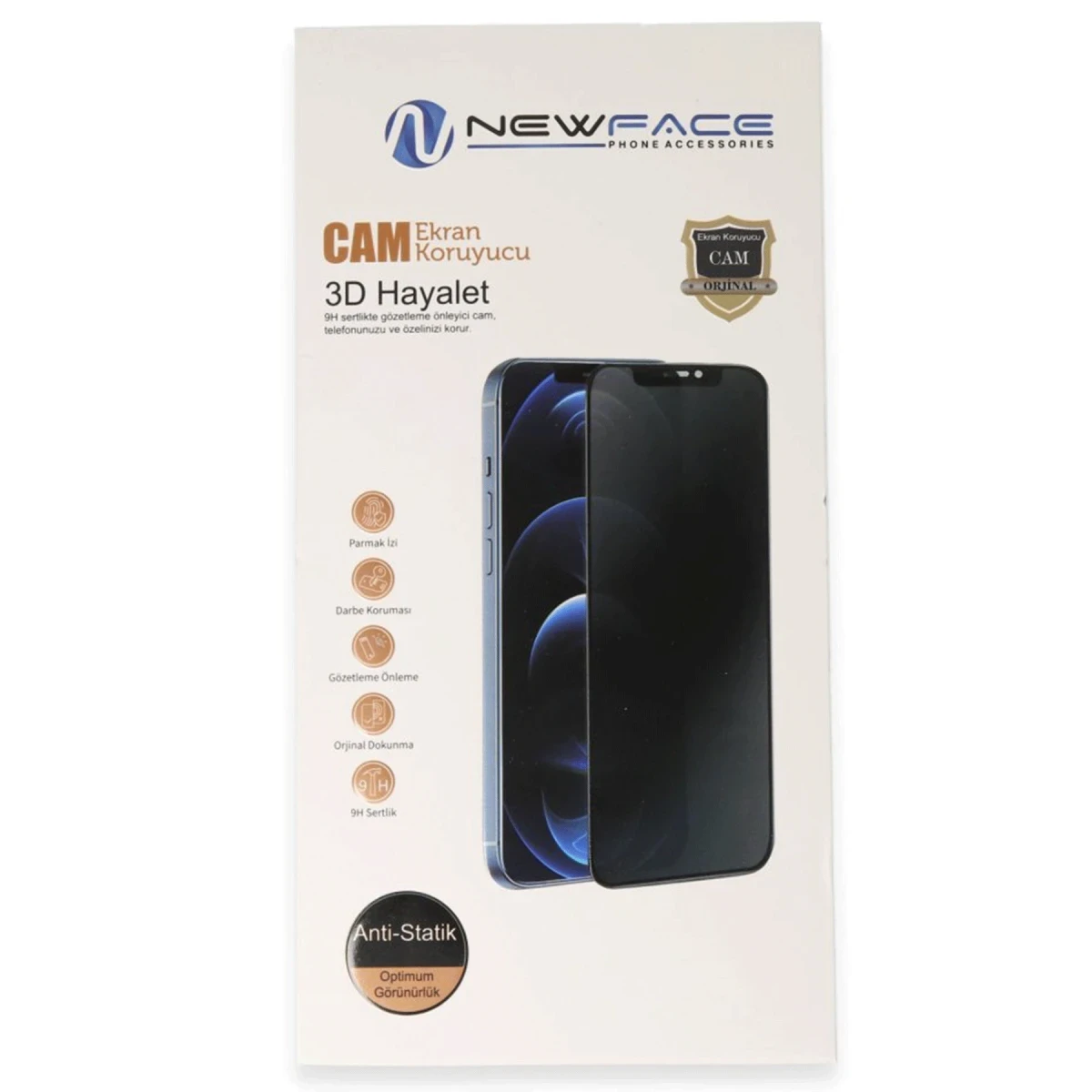 Newface Apple iPhone 14 Pro 3D Antistatik Hayalet Cam Ekran Koruyucu — görsel 4