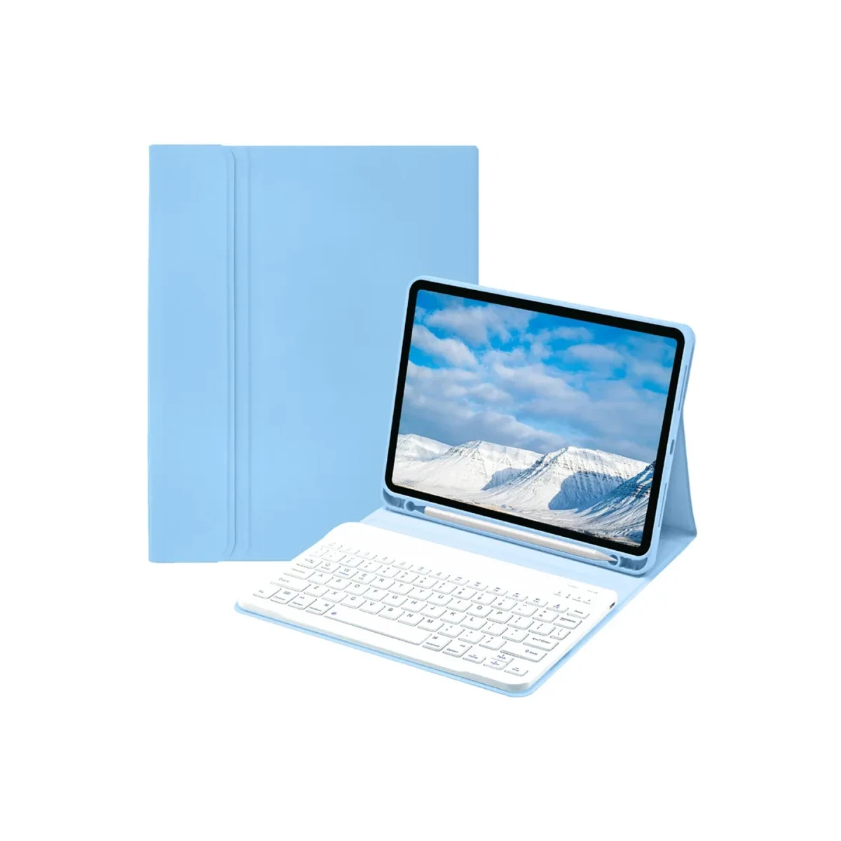 Newface  Apple iPad 2025 10.9 10.Nesil (A16) Kılıf KC01 Smart Klavyeli Tablet Kılıfı - Açık Mavi