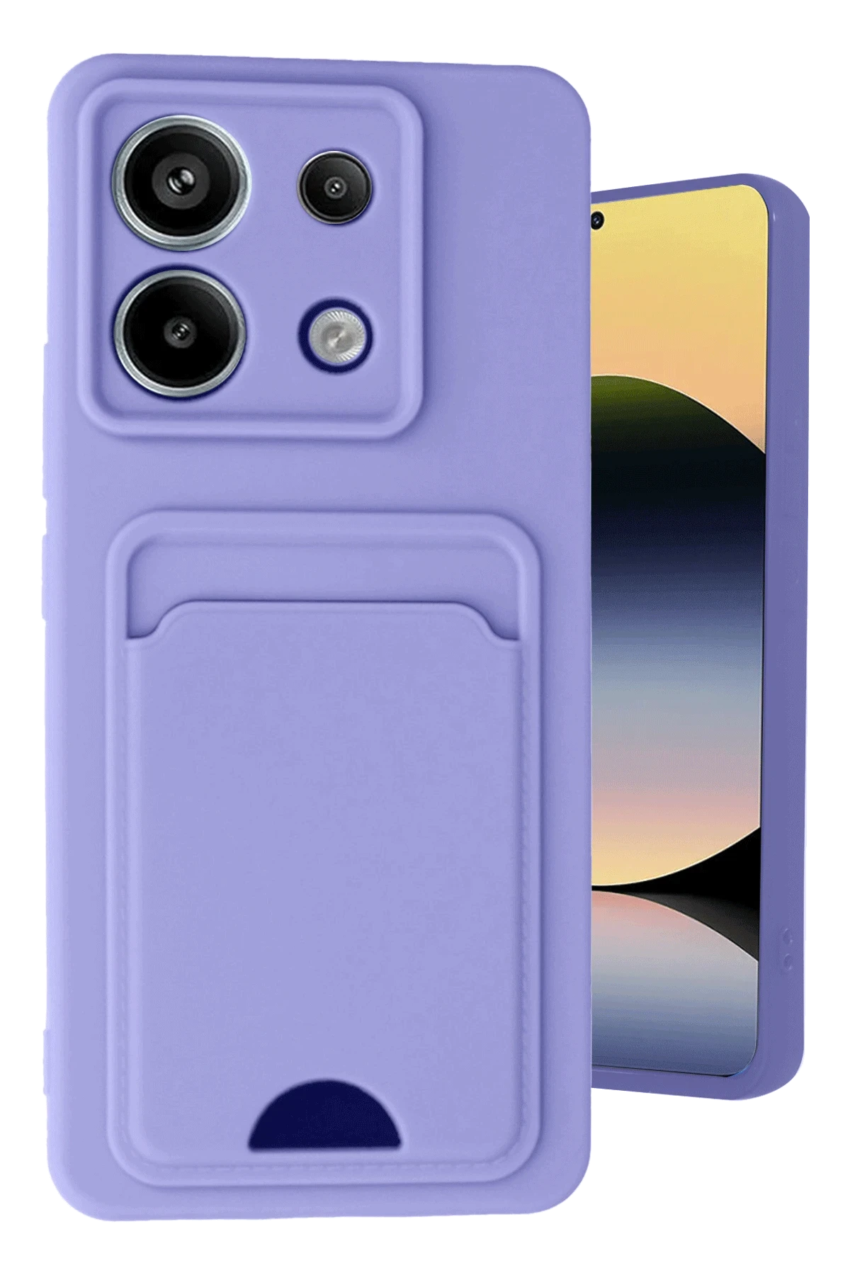 Newface Xiaomi Redmi Note 13 Pro 5G Kılıf Kelvin Kartvizitli Silikon - Lila