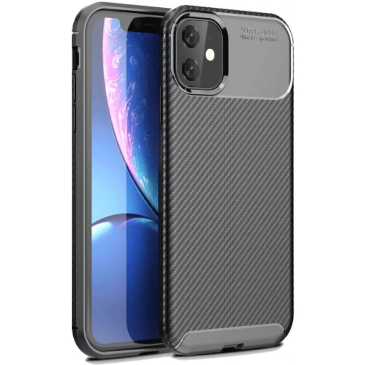 Newface Apple iPhone 11 Kılıf Auto Focus Karbon Kapak - Siyah — görsel 2