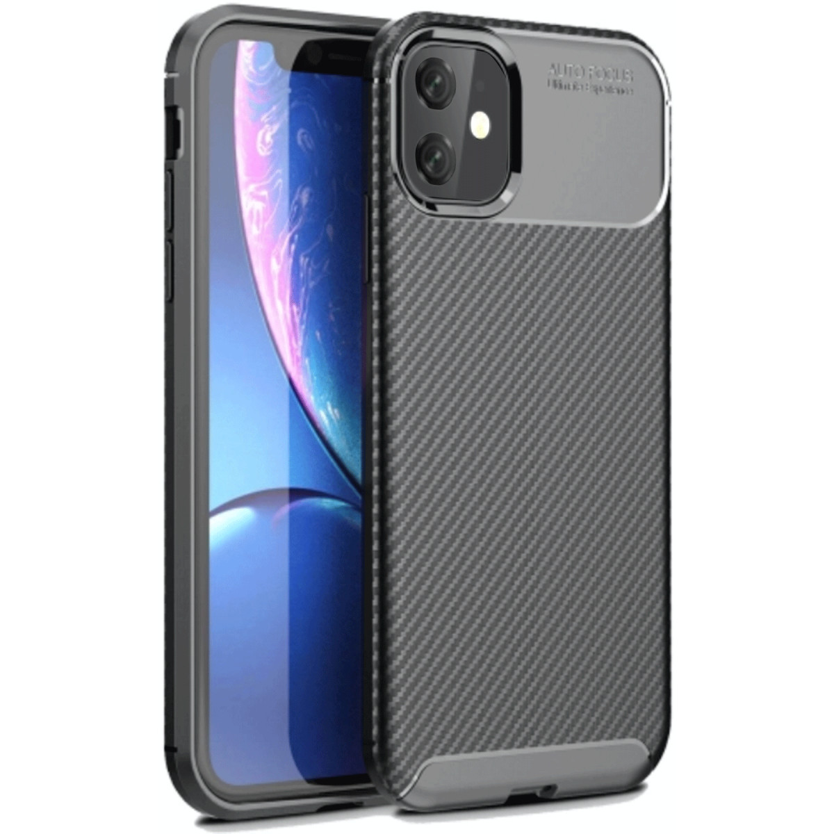 Newface Apple iPhone 11 Kılıf Auto Focus Karbon Kapak - Siyah — görsel 3