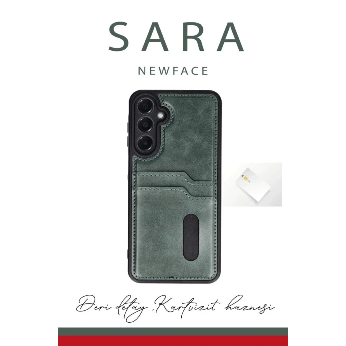 Newface Samsung Galaxy A26 Kılıf Sara Kartvizitli Deri Kılıf - Siyah — görsel 4