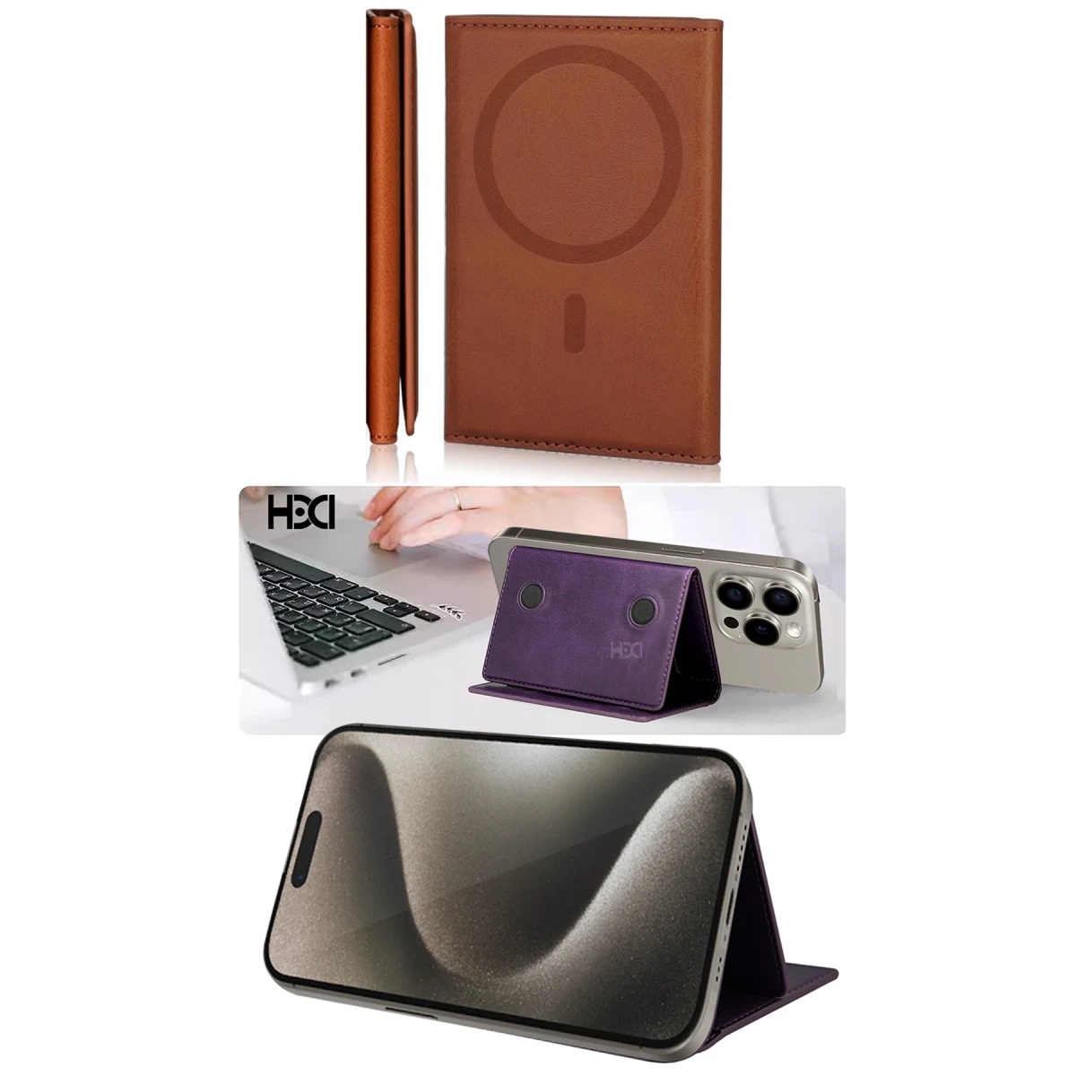HDD HS-013 Stant Özellikli Magsafe Kartlık - Siyah