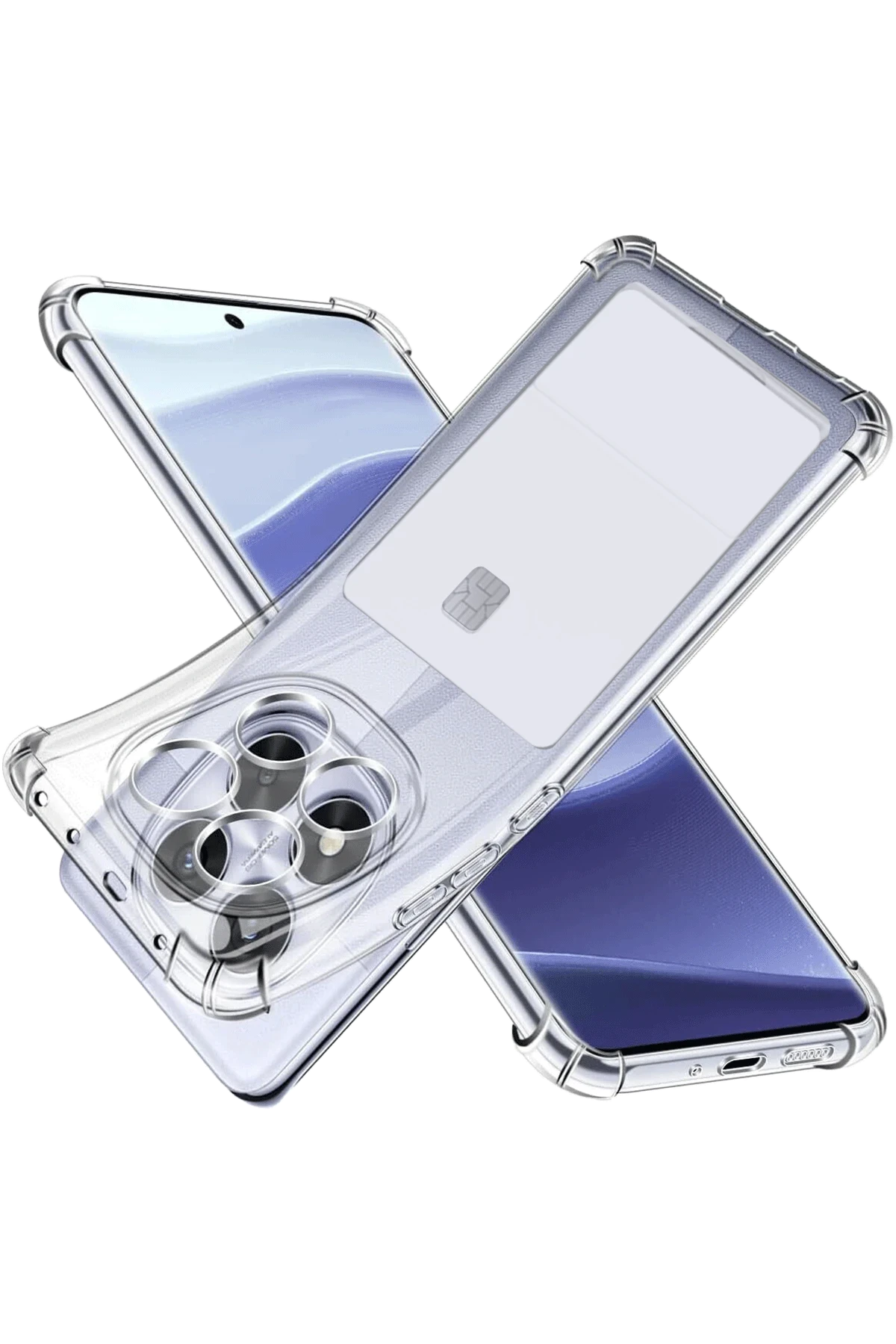Newface Xiaomi Redmi Note 14 Pro 4G Kılıf Kart Şeffaf Silikon - Şeffaf
