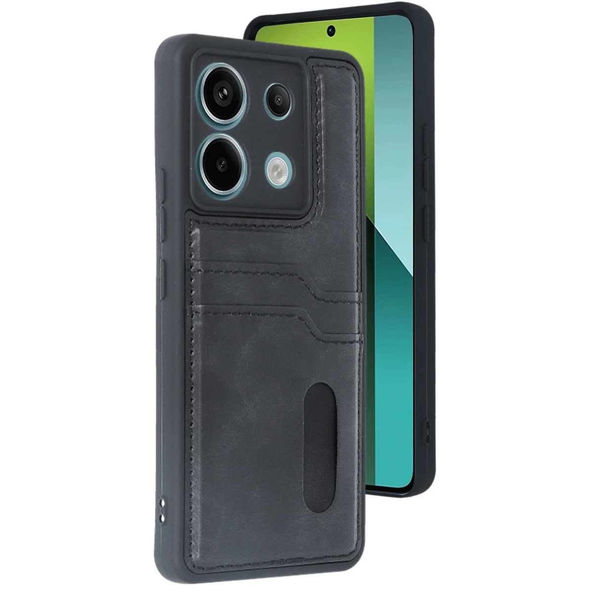 Newface Xiaomi Redmi Note 13 Pro 5G Kılıf Sara Kartvizitli Deri Kılıf - Siyah — görsel 4