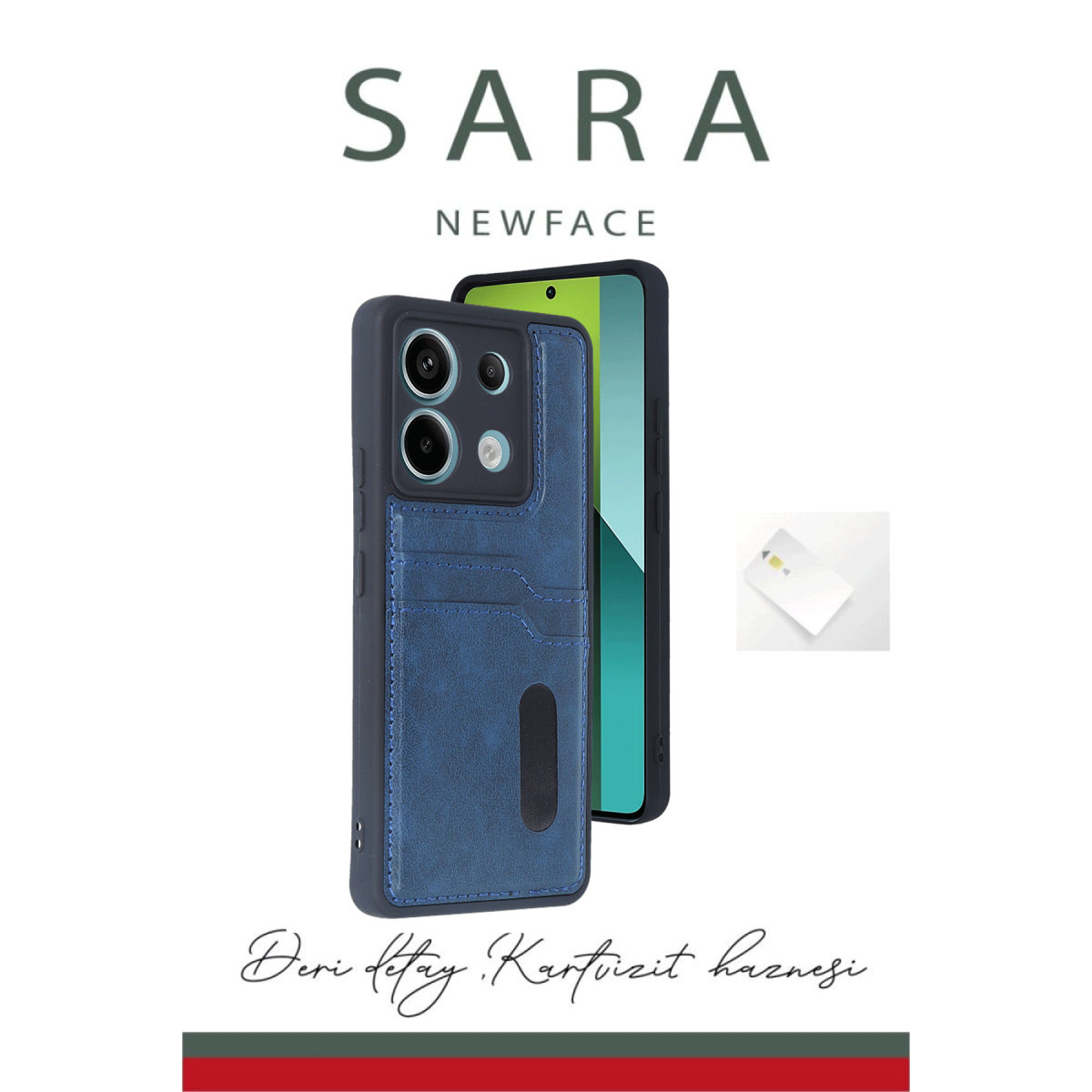 Newface Xiaomi Redmi Note 13 Pro 5G Kılıf Sara Kartvizitli Deri Kılıf - Siyah — görsel 9