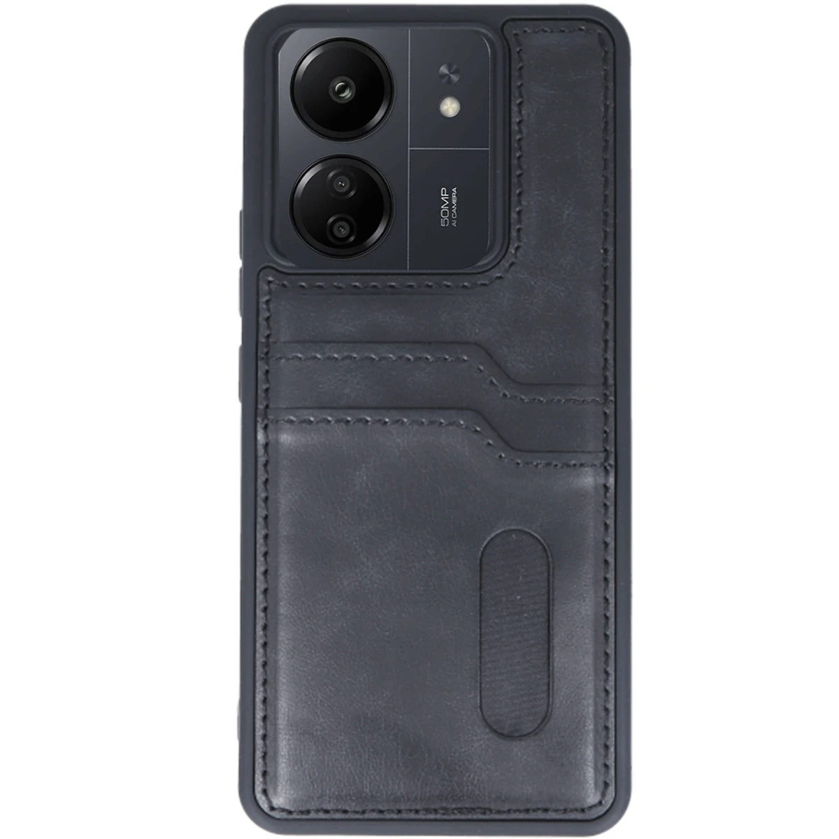 Newface Xiaomi Redmi 13C Kılıf Sara Kartvizitli Deri Kılıf - Siyah — görsel 5