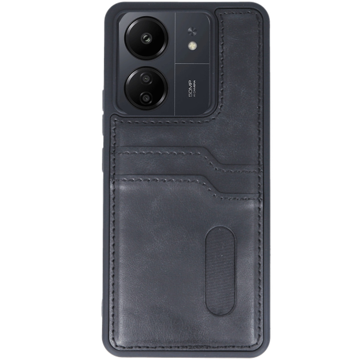 Newface Xiaomi Redmi 13C Kılıf Sara Kartvizitli Deri Kılıf - Siyah — görsel 8