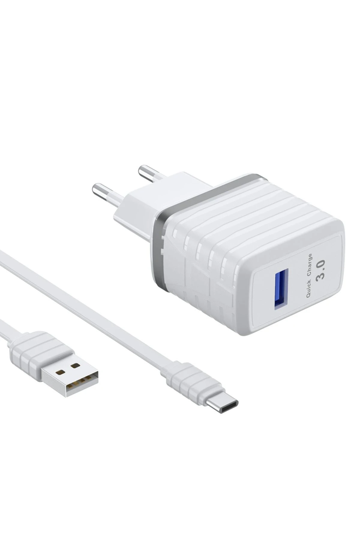 Newface C19Q 18W USB Çıkışlı Ekstra USB to Type-C Kablolu PD Hızlı Şarj Cihazı - Beyaz