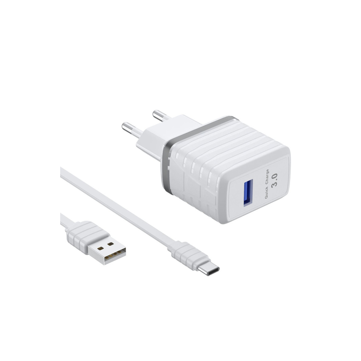 Newface C19Q 18W USB Çıkışlı Ekstra USB to Type-C Kablolu PD Hızlı Şarj Cihazı - Beyaz — görsel 3